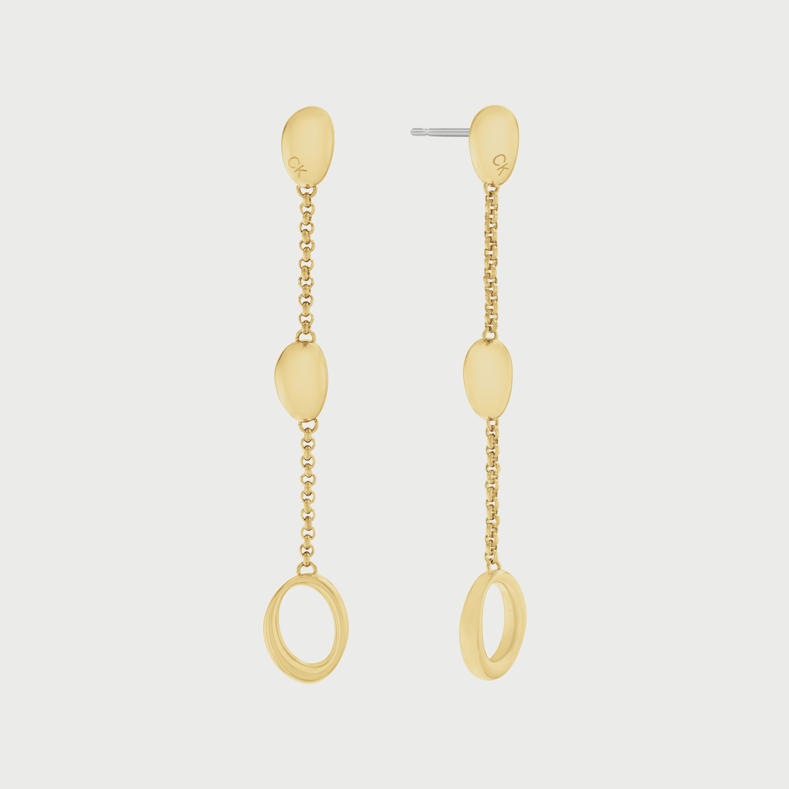 Calvin Klein Women's Gold Stainless Steel Drop Earrings-women-watchesandjewellery-jewellery-earrings-image-1