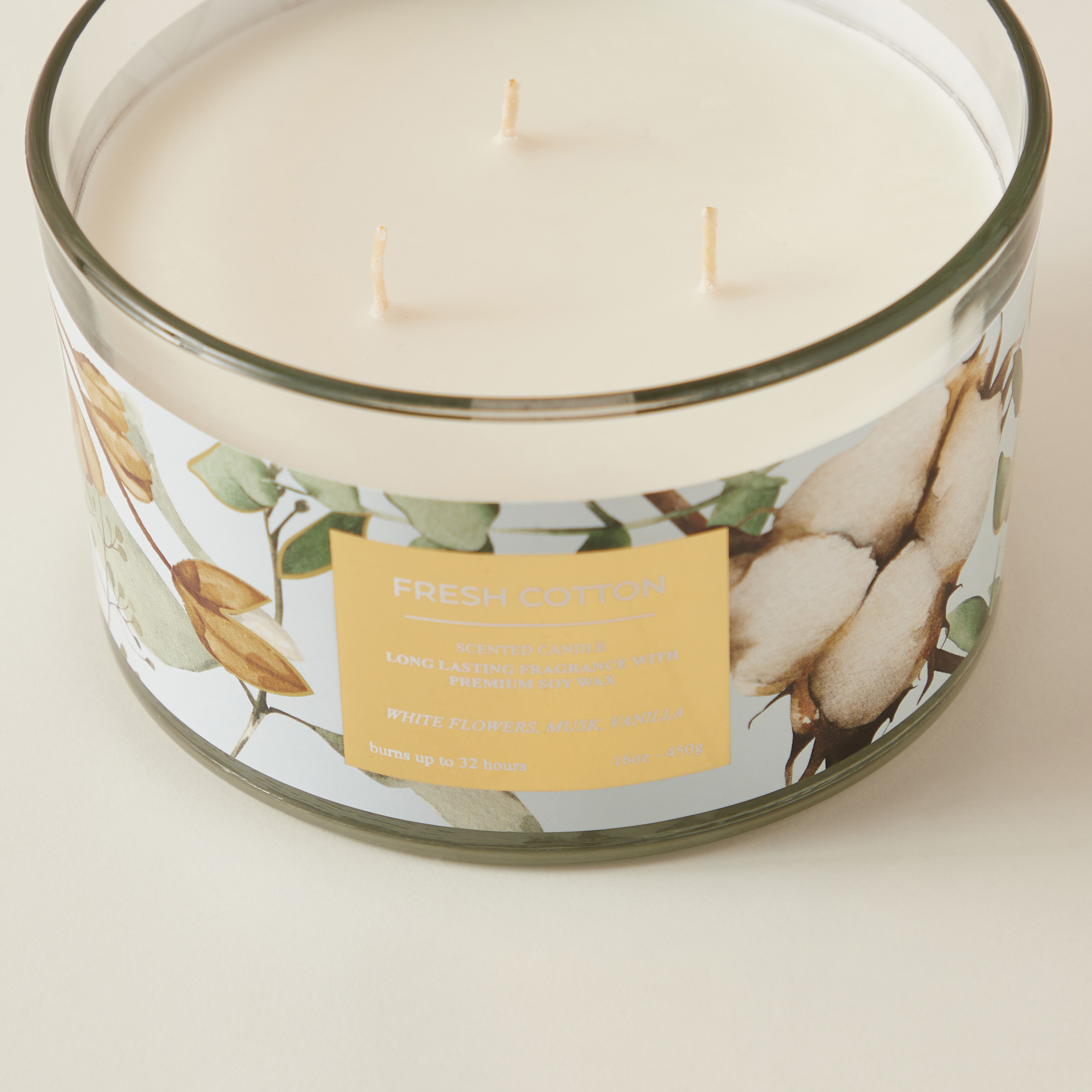 Scent.d Fresh Cotton 3-Wick Jar Candle - 450 gms-household-homefragrance-candles-image-3