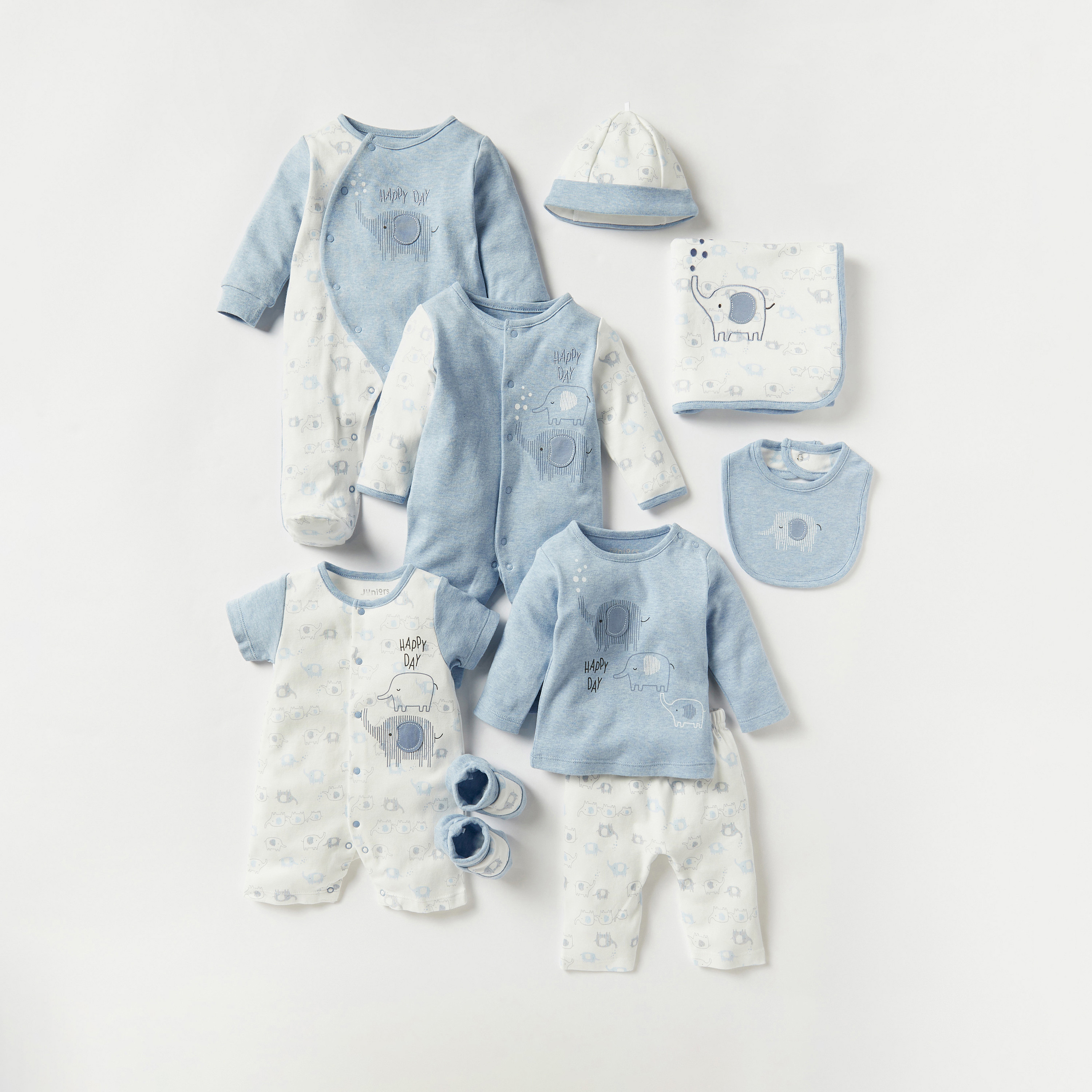 Juniors Elephant Print Receiving Blanket - 70x70 cm-baby-nursery-blanketsandswaddles-receivingblankets-image-4