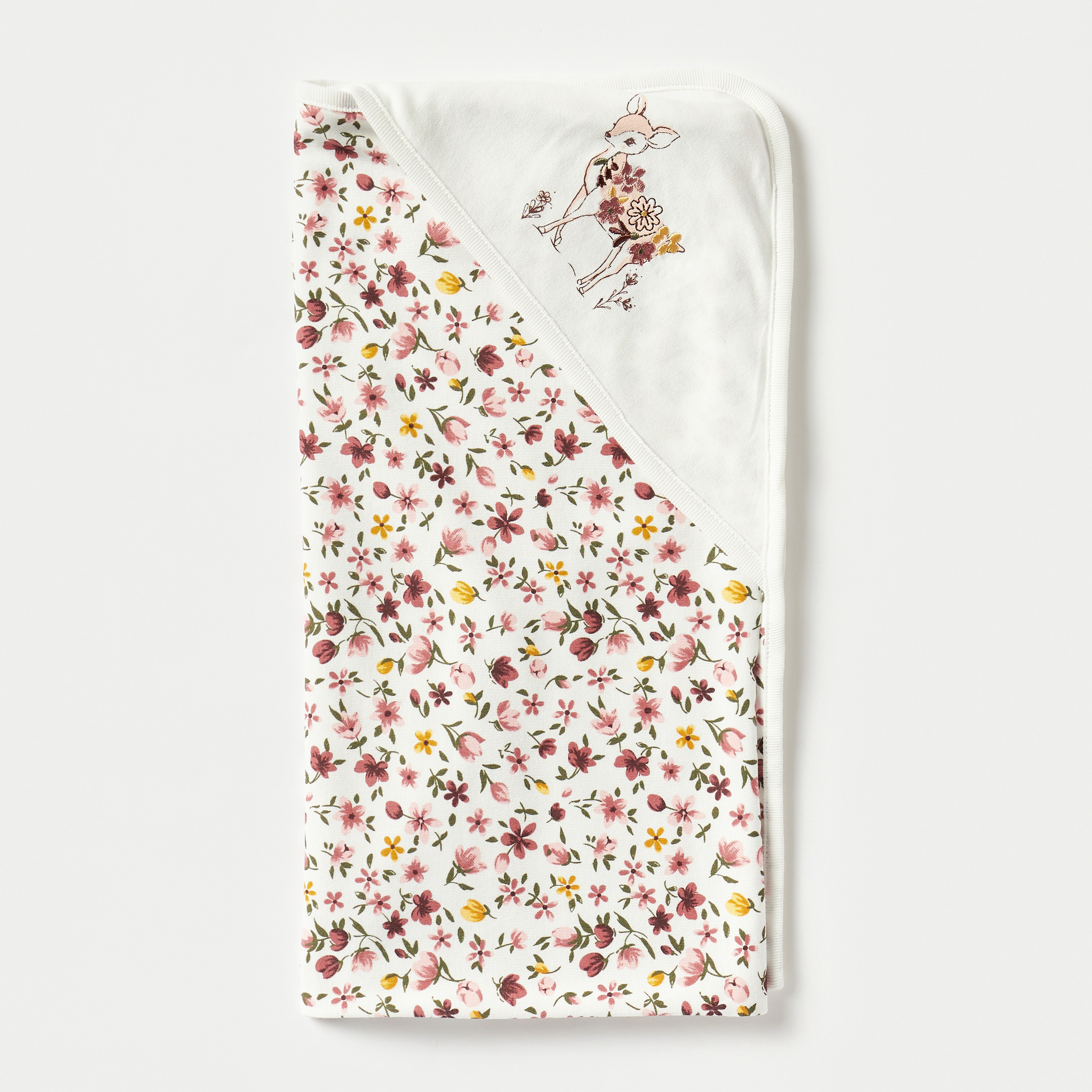 Juniors Floral Print Receiving Blanket - 70x70 cm-baby-nursery-blanketsandswaddles-receivingblankets-image-1