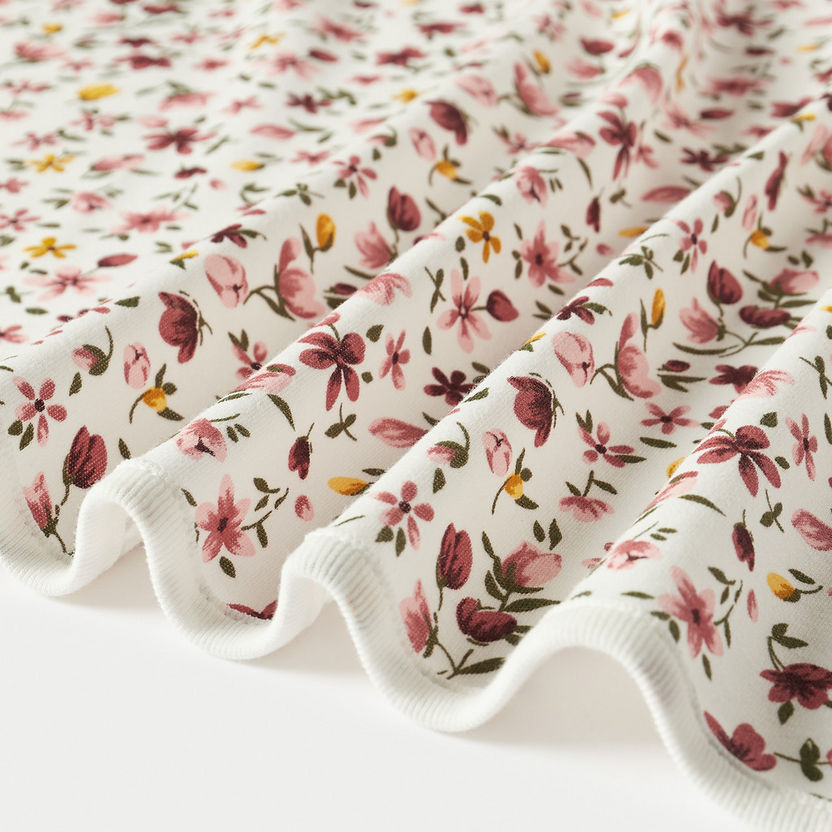 Juniors Floral Print Receiving Blanket - 70x70 cm-Receiving Blankets-image-2