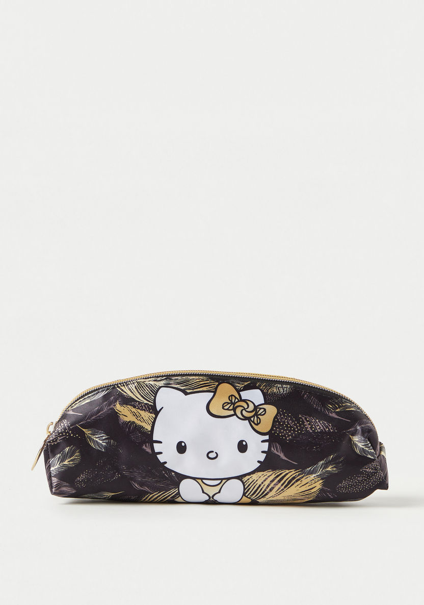 Hello Kitty Print Pencil Pouch with Zip Closure-Pencil Cases-image-0