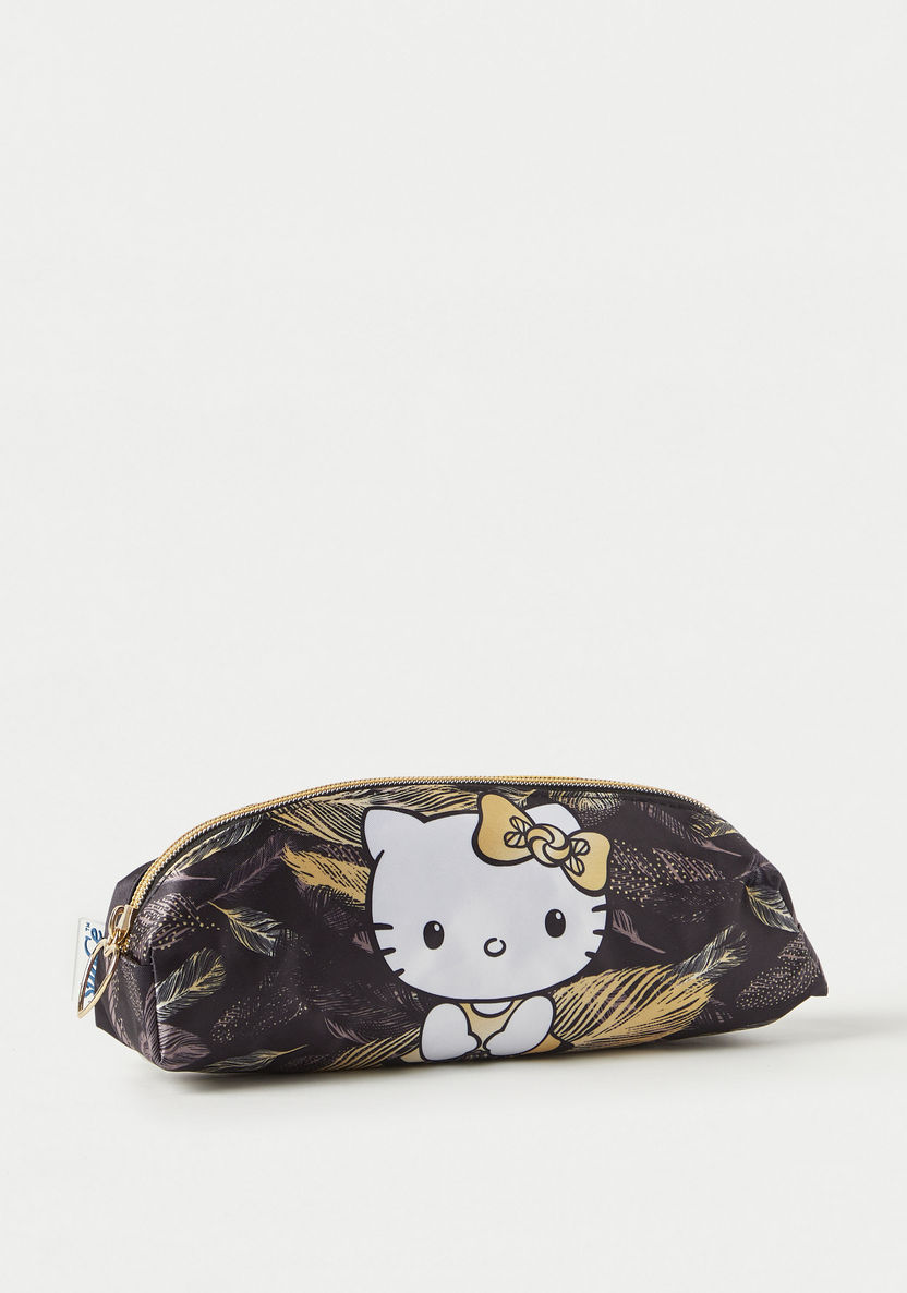 Hello Kitty Print Pencil Pouch with Zip Closure-Pencil Cases-image-1