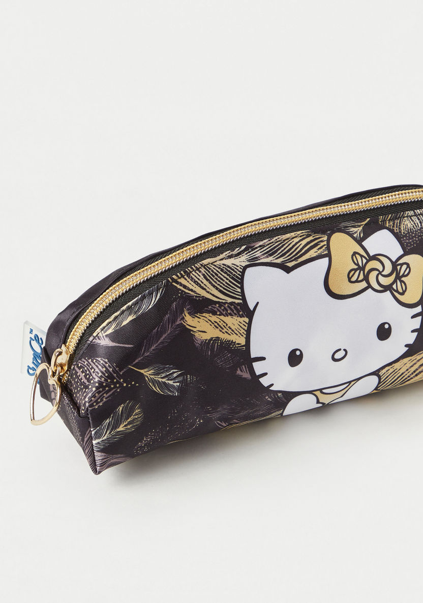 Hello Kitty Print Pencil Pouch with Zip Closure-Pencil Cases-image-2