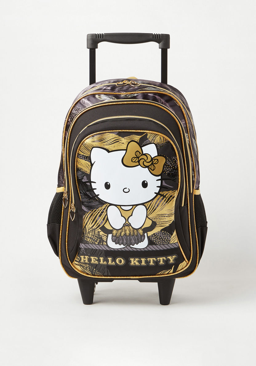 Hello Kitty Printed Trolley Backpack with Retractable Handle - 16 inches-Trolleys-image-0