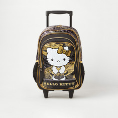 Hello Kitty Printed Trolley Backpack with Retractable Handle - 16 inches