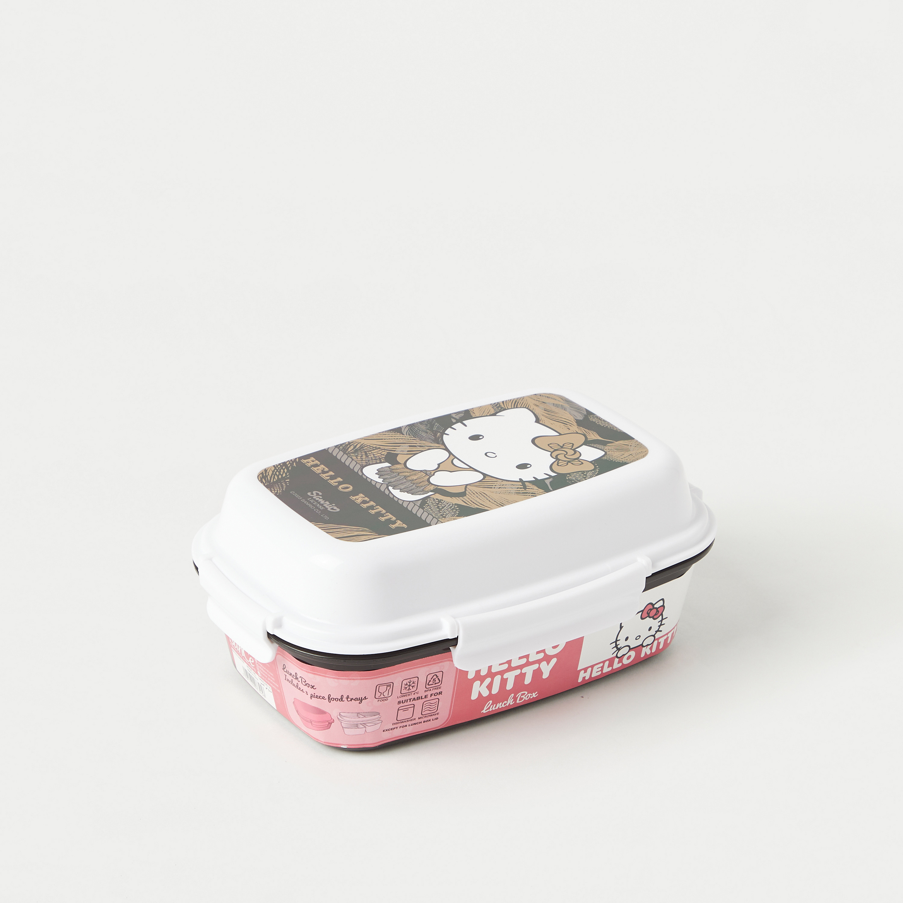 Hello Kitty Printed 4-Tray Lunch Box with Clip-Lock Lid-school-lunchessentials-lunchboxes-image-1