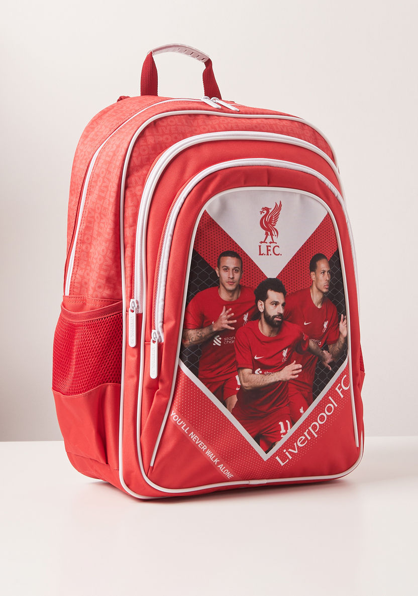 Liverpool Graphic Print Backpack with Adjustable Straps - 18 inches-Backpacks-image-1