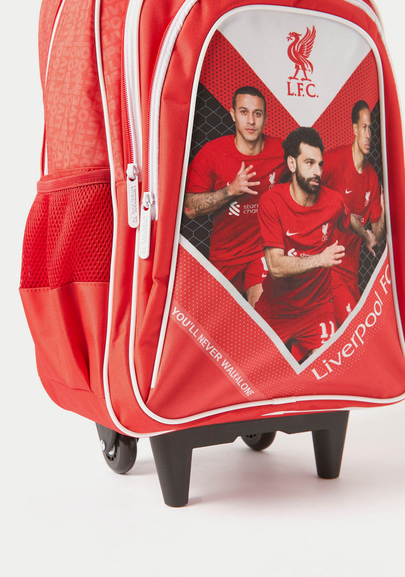 Liverpool Printed Trolley Backpack with Retractable Handle - 18 inches-Trolleys-image-2