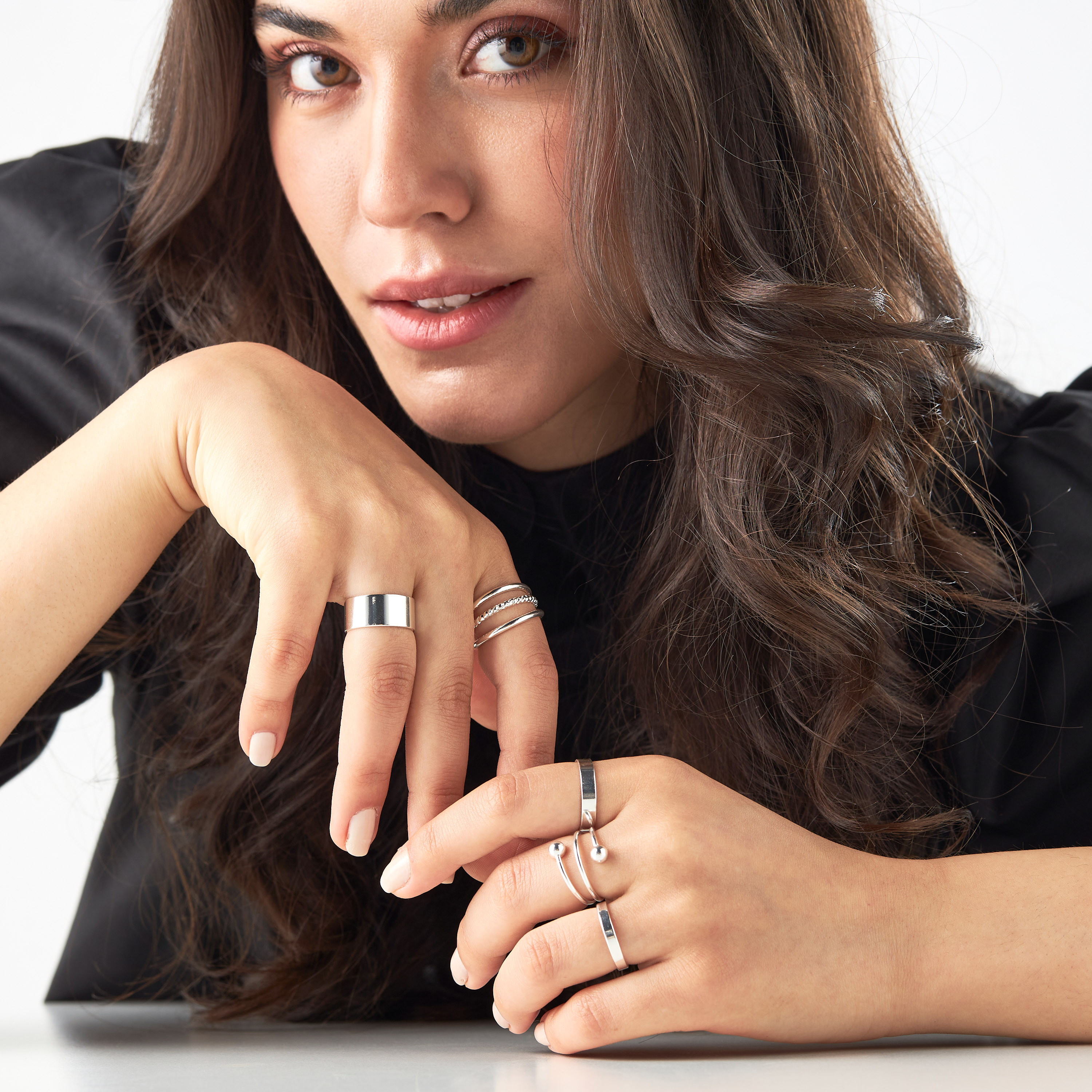خواتم معدنيّة متنوعة - طقم 5 قطع-women-watchesandjewellery-jewellery-rings-image-2