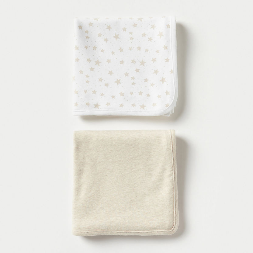 Juniors 2-Piece Printed Receiving Blanket Set - 75x75 cm-Receiving Blankets-image-0