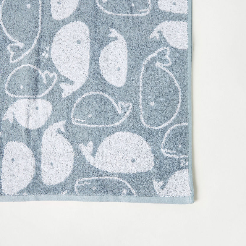 Juniors All-Over Whale Print Towel - 60x120 cm-Towels and Flannels-image-1