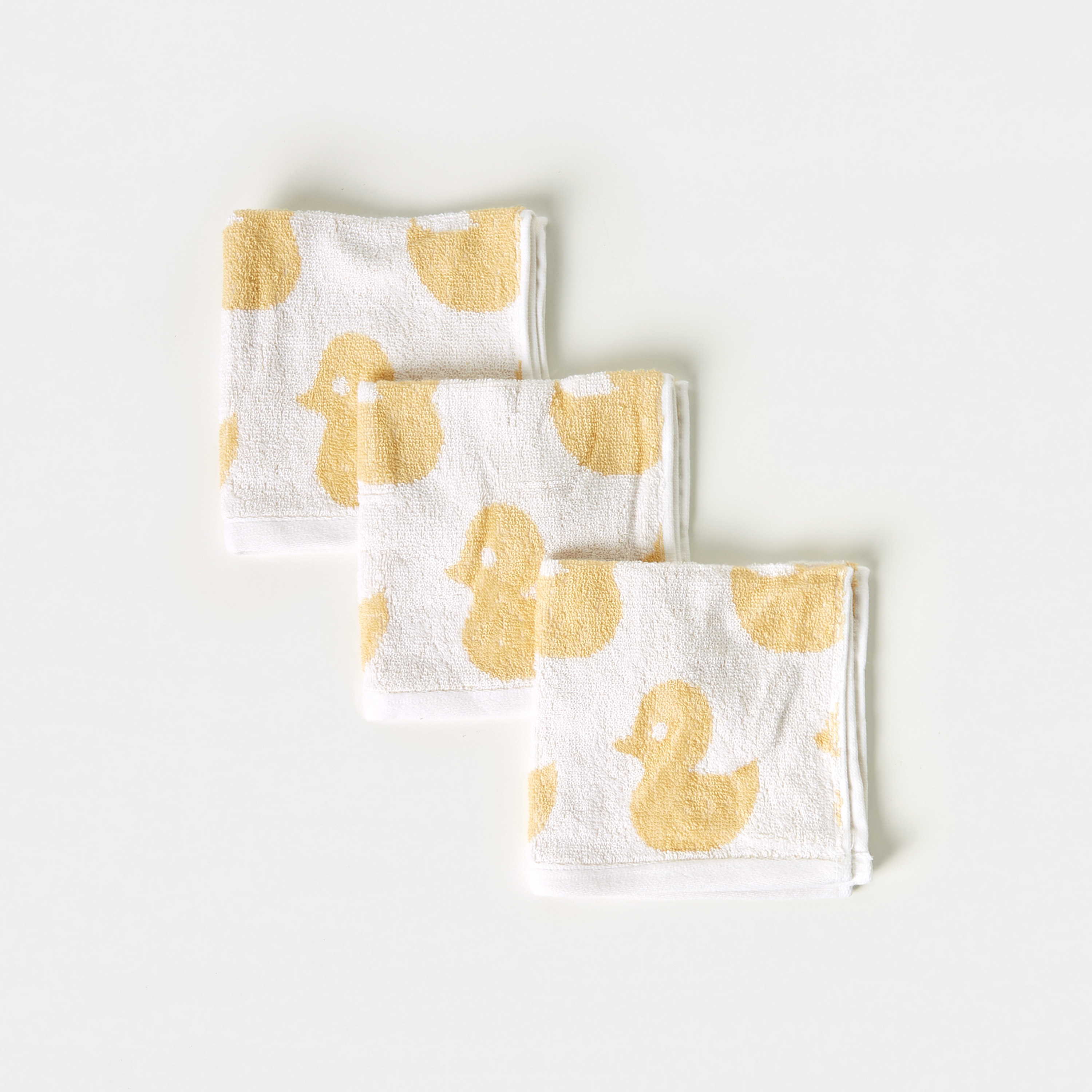 Juniors 3-Piece All-Over Duck Print Baby Towel Set - 33x33 cm-baby-bathandcare-towels-image-1