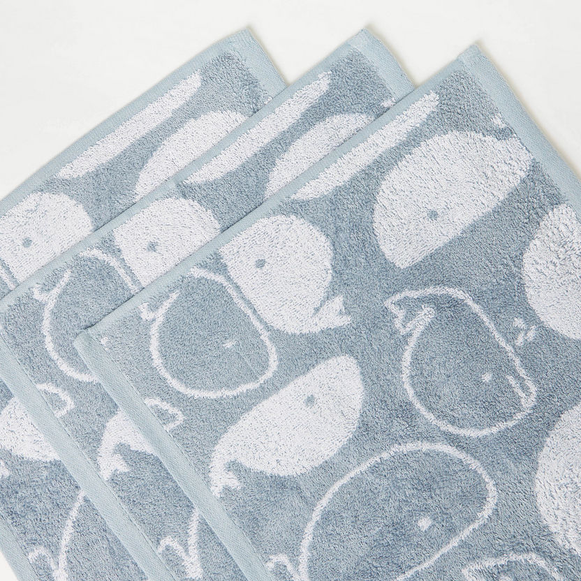 Juniors 3-Piece Whale Detail Towel Set - 33x33 cm-Towels and Flannels-image-1