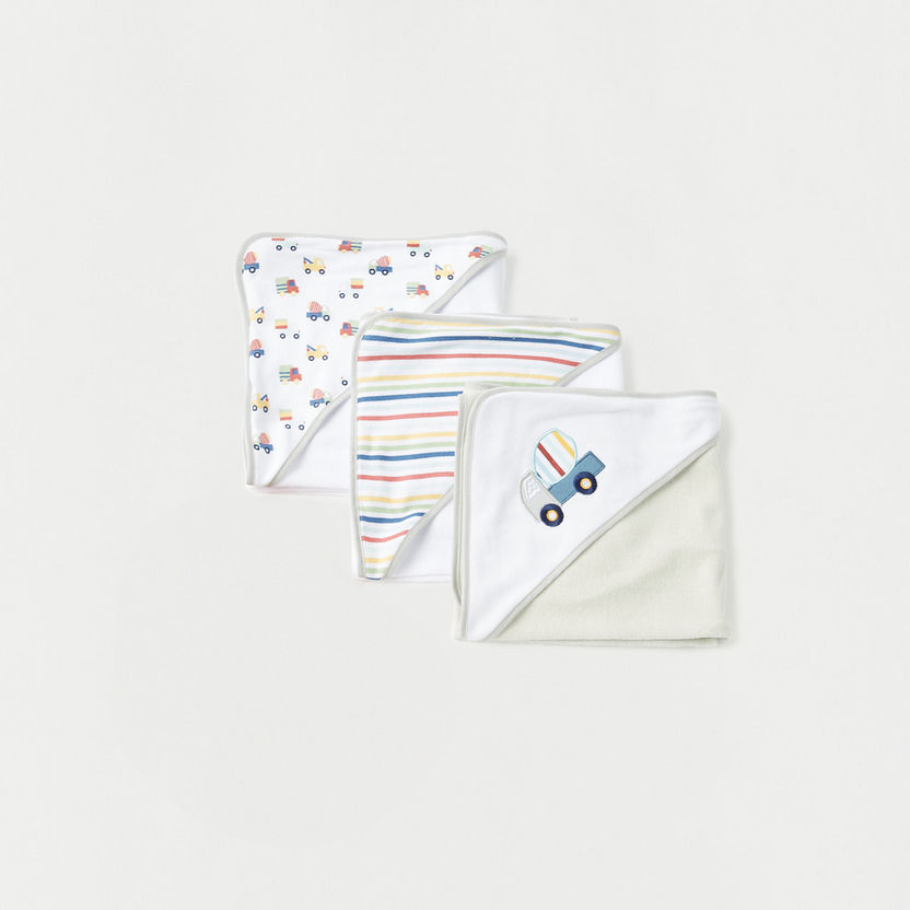 Juniors Printed 6-Piece Hooded Towel and Wipe Cloth Set-Towels and Flannels-image-0