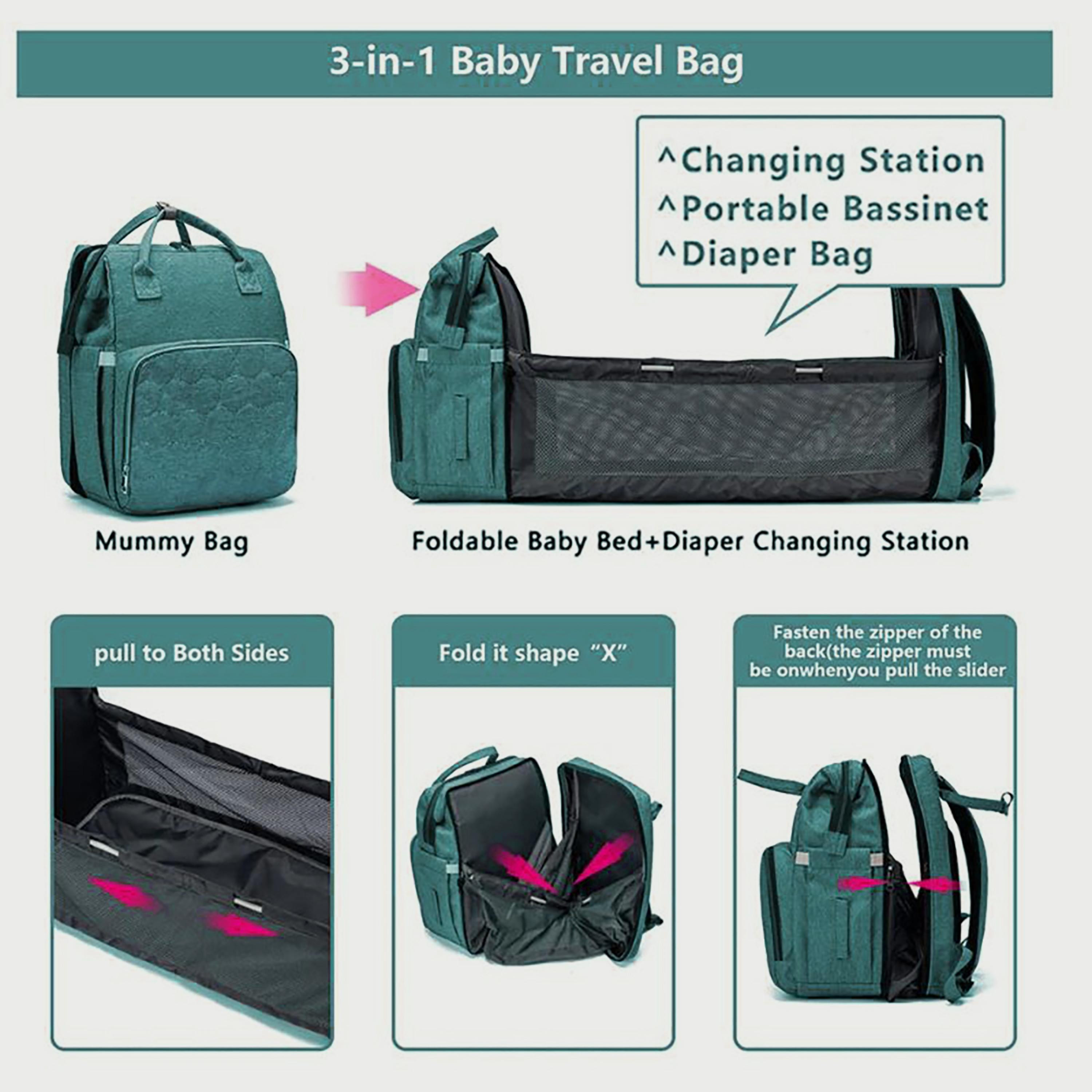 Babylove 3-In-1 Mommy Diaper Bag, Green-baby-gear-diaperbags-image-5
