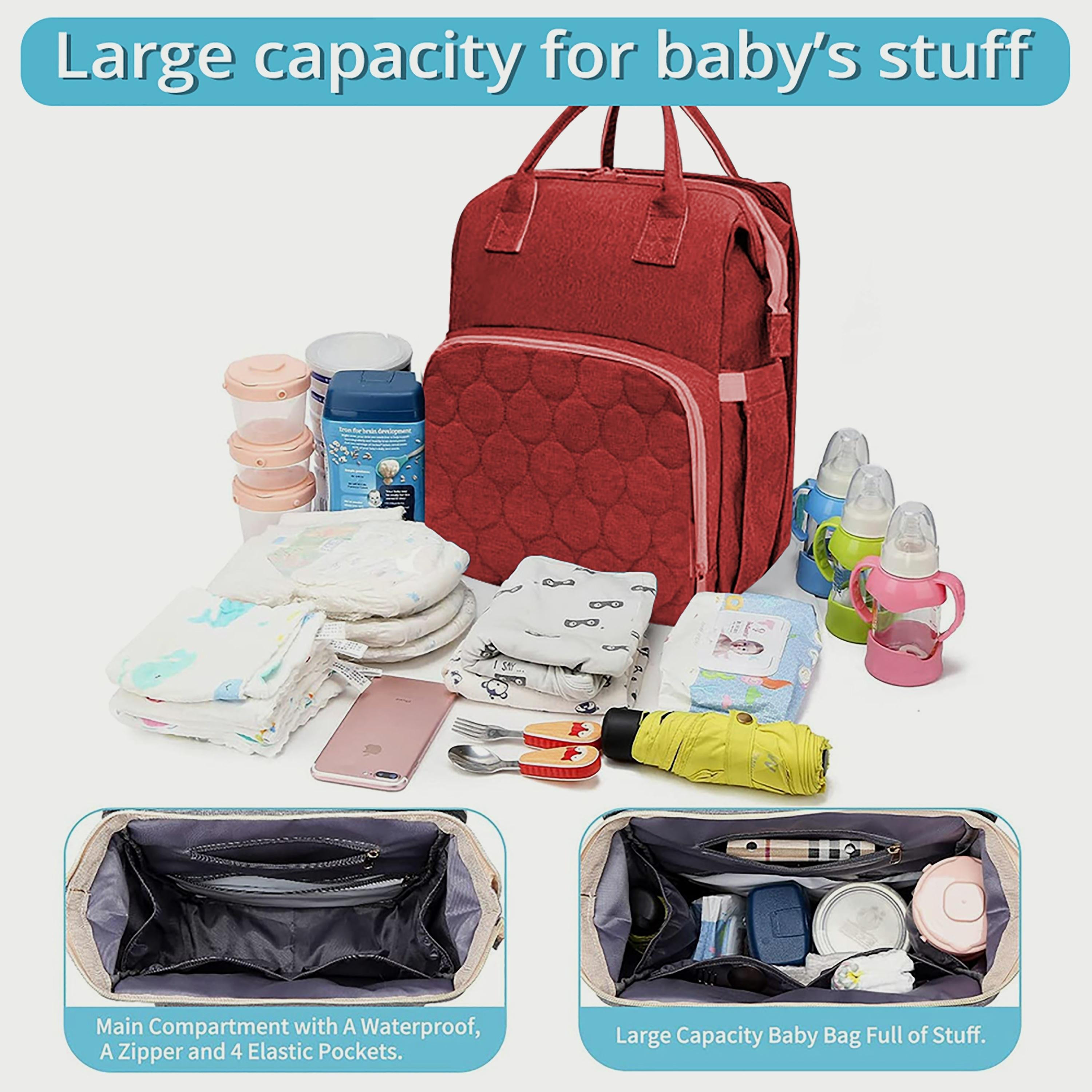 Babylove 3-In-1 Mommy Diaper Bag, Red-baby-diapering-diaperbags-image-4