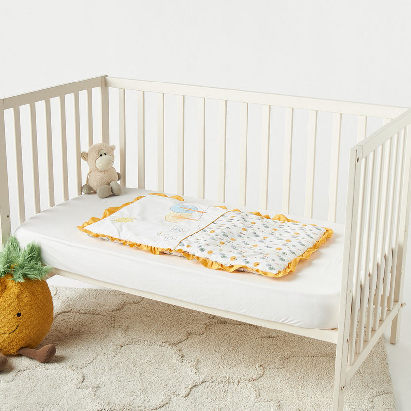 Juniors Embroidered Cradle Quilt with Ruffle Detail - 75x45 cm-Baby Bedding-image-0