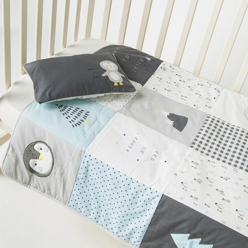 Juniors 2-Piece Happy Feet Patchwork Comforter Set - 83x106 cm-Baby Bedding-image-2