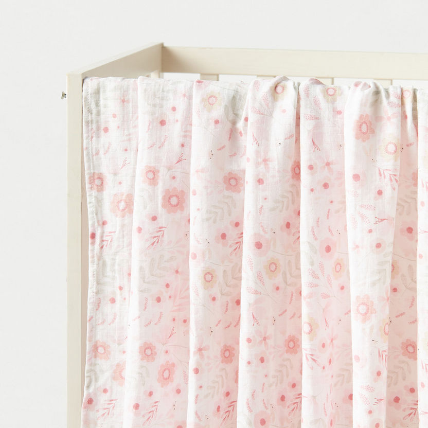 Giggles All-Over Floral Print Bamboo Muslin Single Swaddle Blanket-Swaddles and Sleeping Bags-image-1