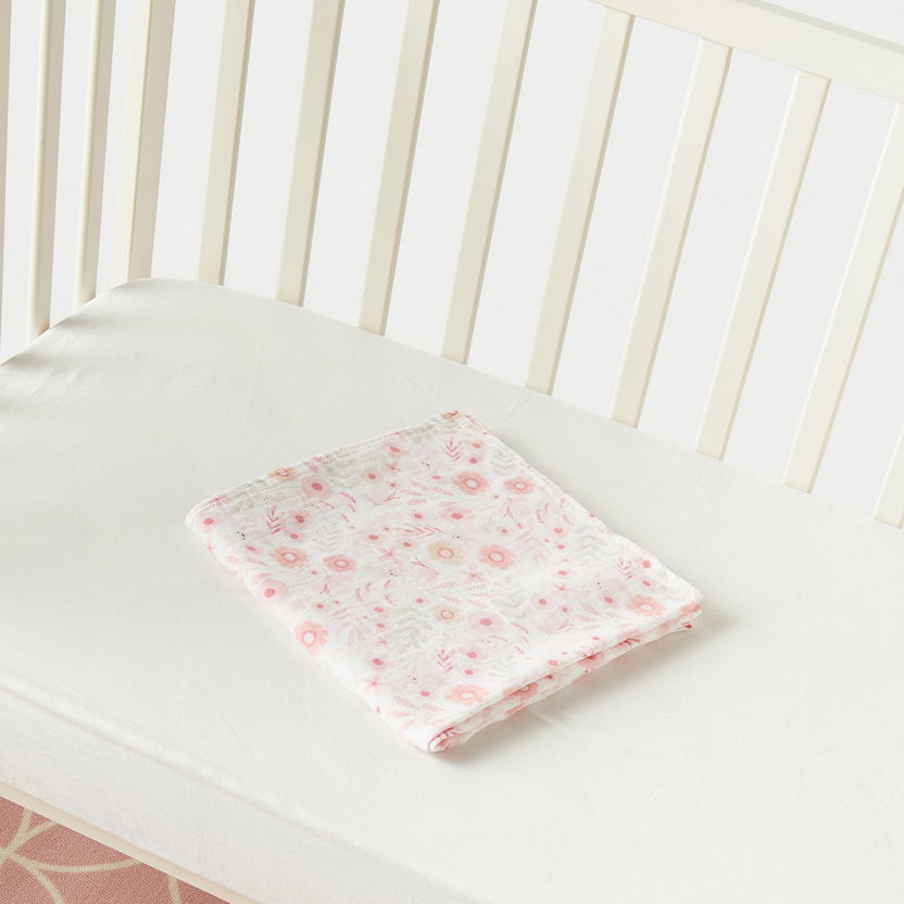 Giggles All-Over Floral Print Bamboo Muslin Single Swaddle Blanket-Swaddles and Sleeping Bags-image-3