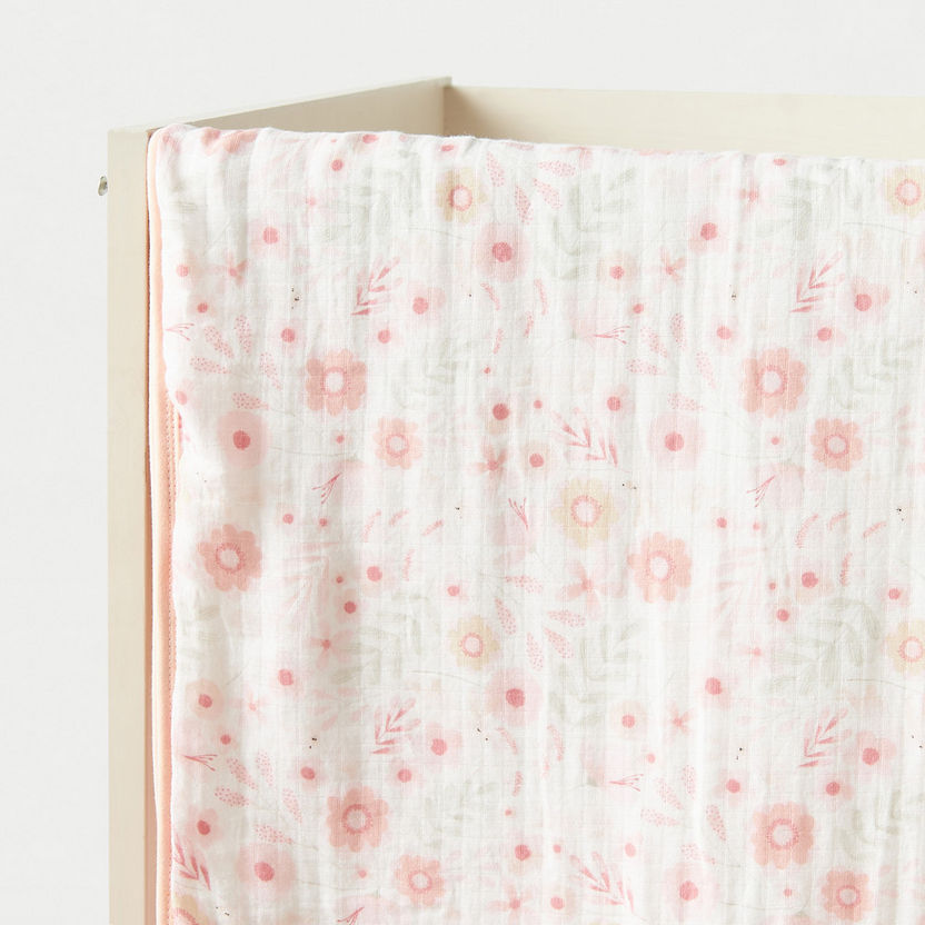Giggles Floral Print Bamboo Muslin Large Swaddle Blanket-Swaddles and Sleeping Bags-image-1