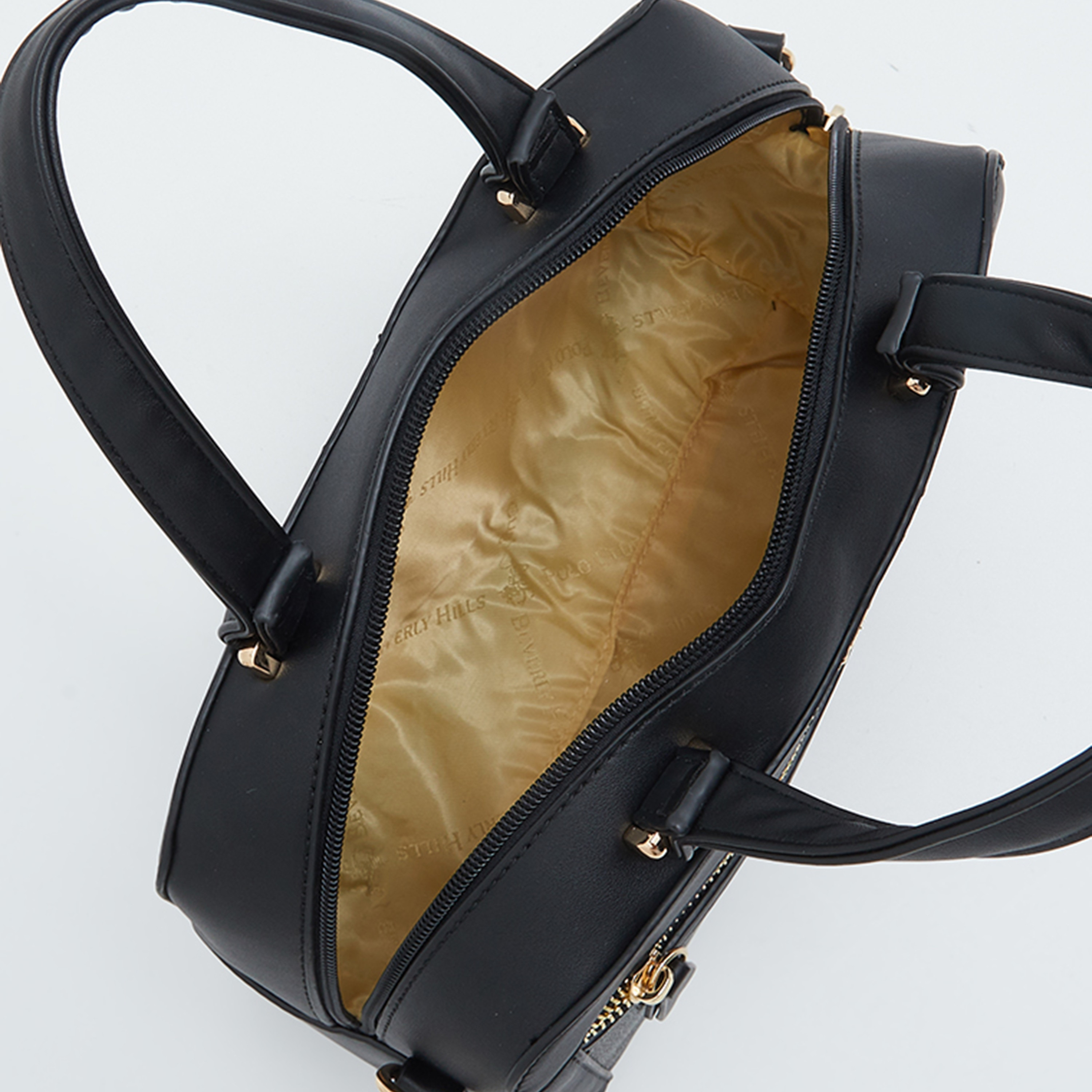 Beverly Hills Polo Club Checked Hand Bag with Zip Closure and Adjustable Strap in Green-women-bagsandwallets-handbags-image-4