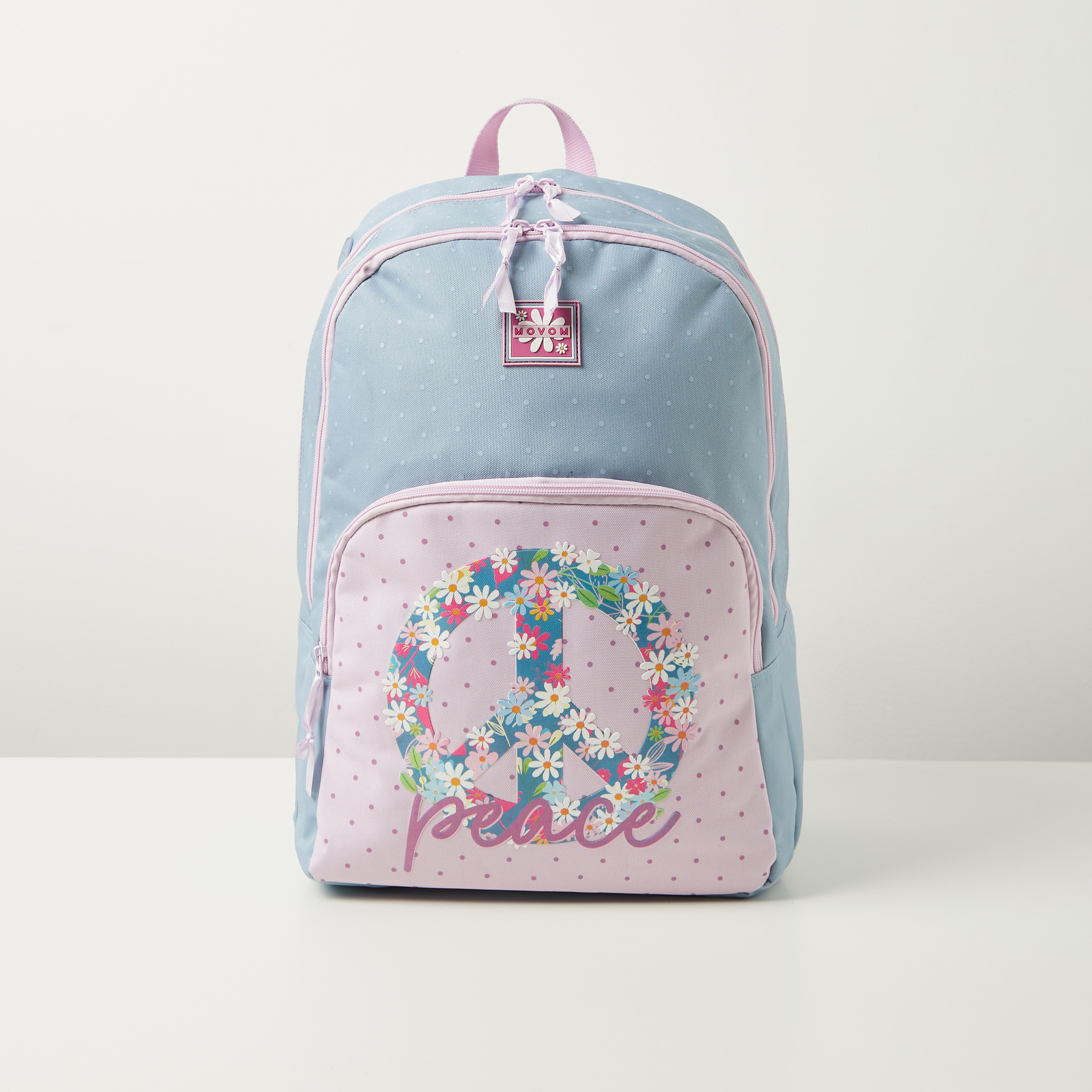 Movom Floral Print Backpack with Adjustable Shoulder Straps - 17 inches-school-bagsandbackpacks-backpacks-image-1