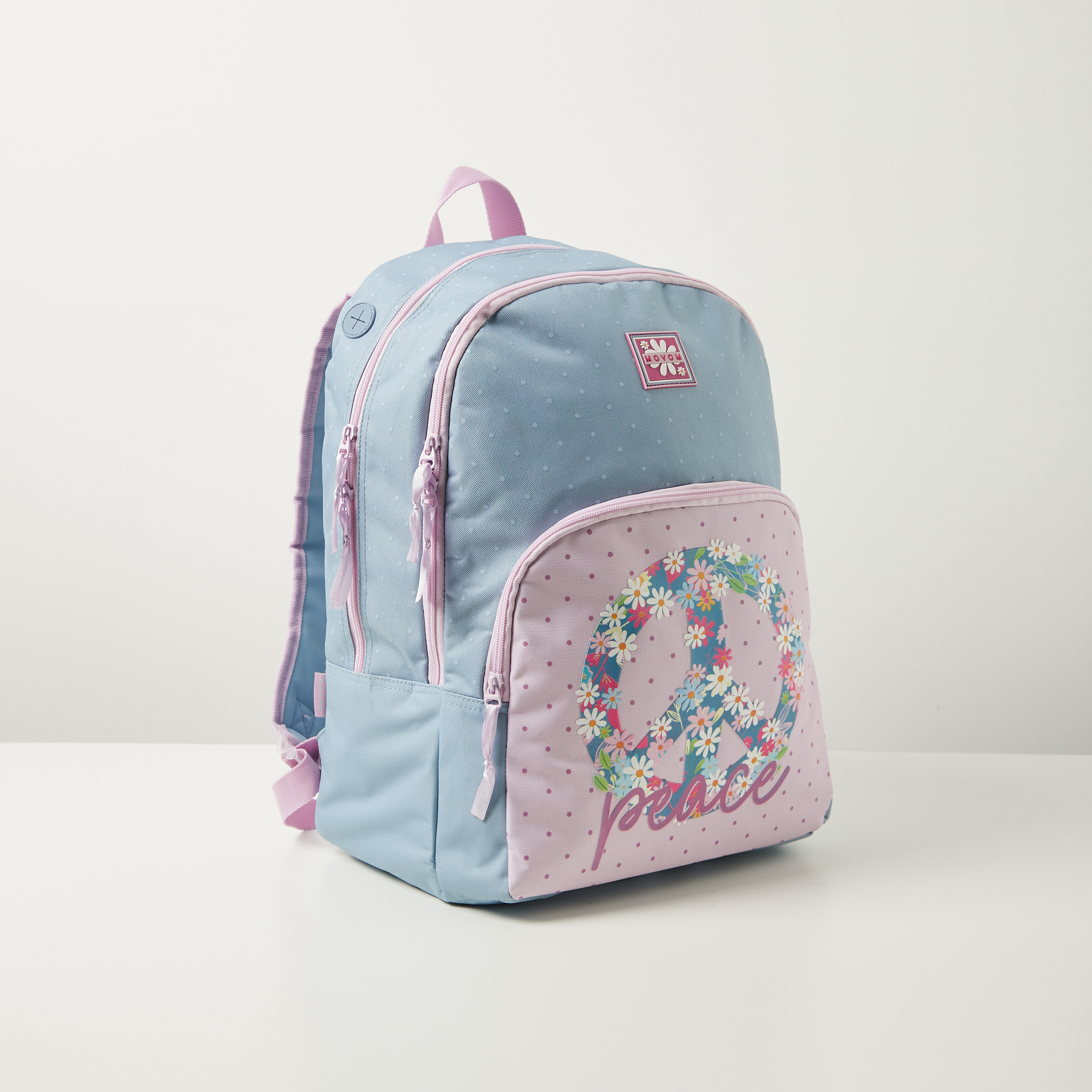 Movom Floral Print Backpack with Adjustable Shoulder Straps - 17 inches-school-bagsandbackpacks-backpacks-image-2
