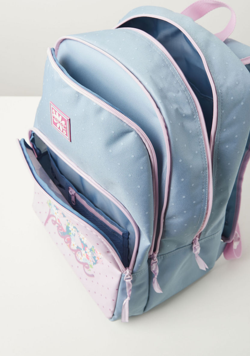 Movom Floral Print Backpack with Adjustable Shoulder Straps - 17 inches-Backpacks-image-4