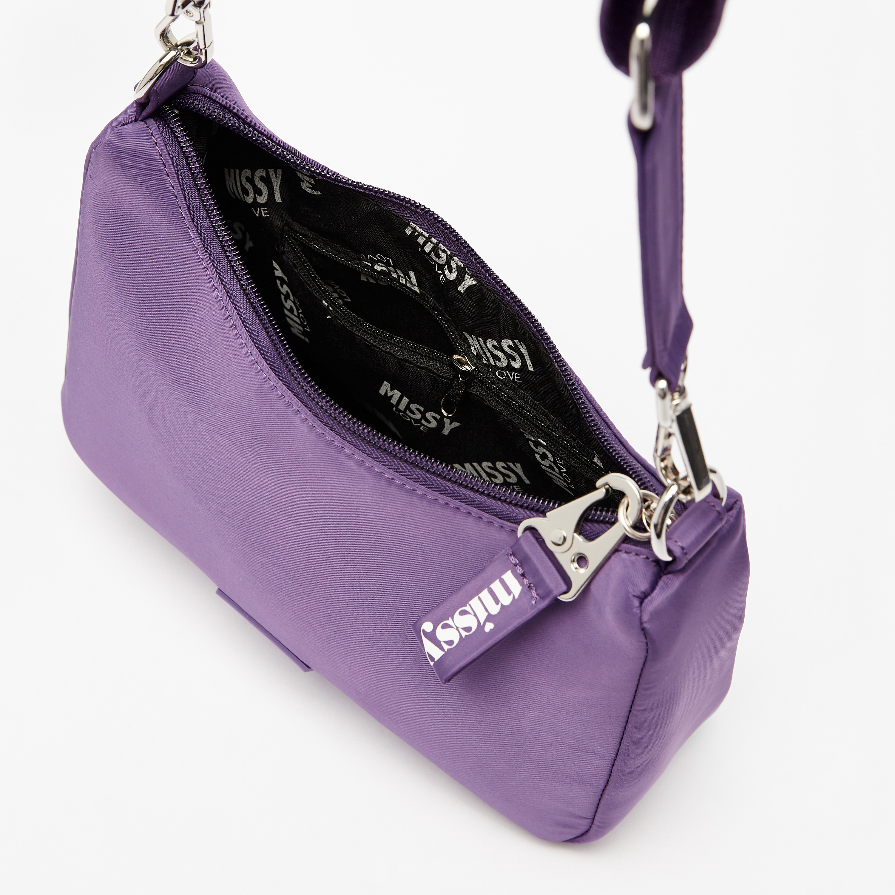 【Anyone more】Mauve Satin Shirring Shoulder Bag Real Leather Crossbody Bag in Lilac, Genuine Leather Handbag
