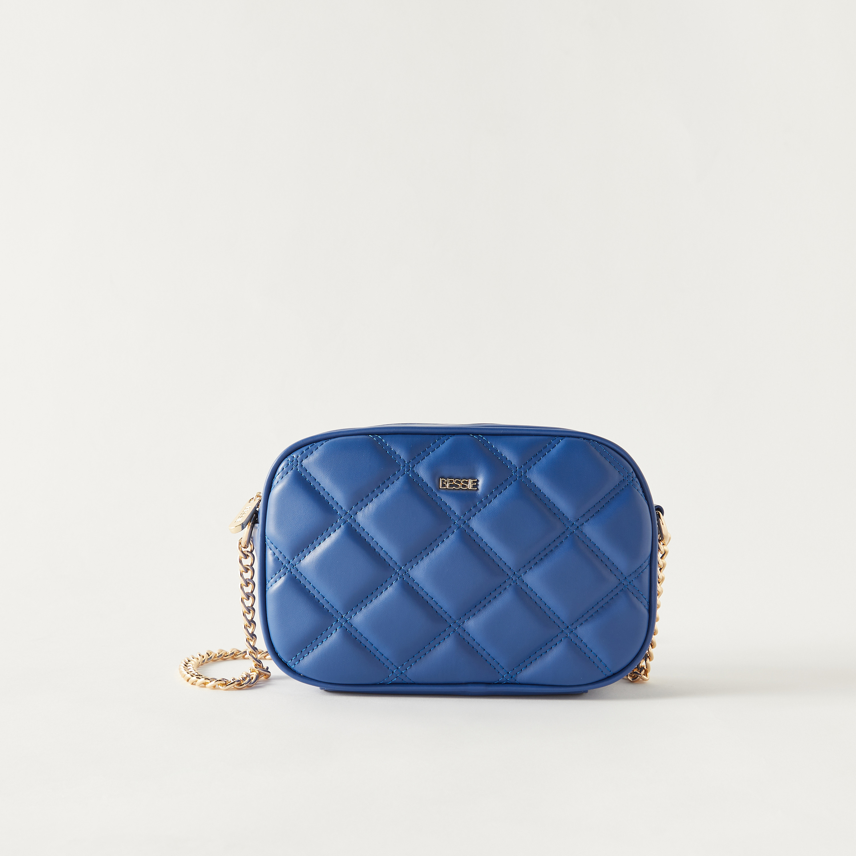 Buy Women s Bessie London Quilted Crossbody Bag with Chain Strap