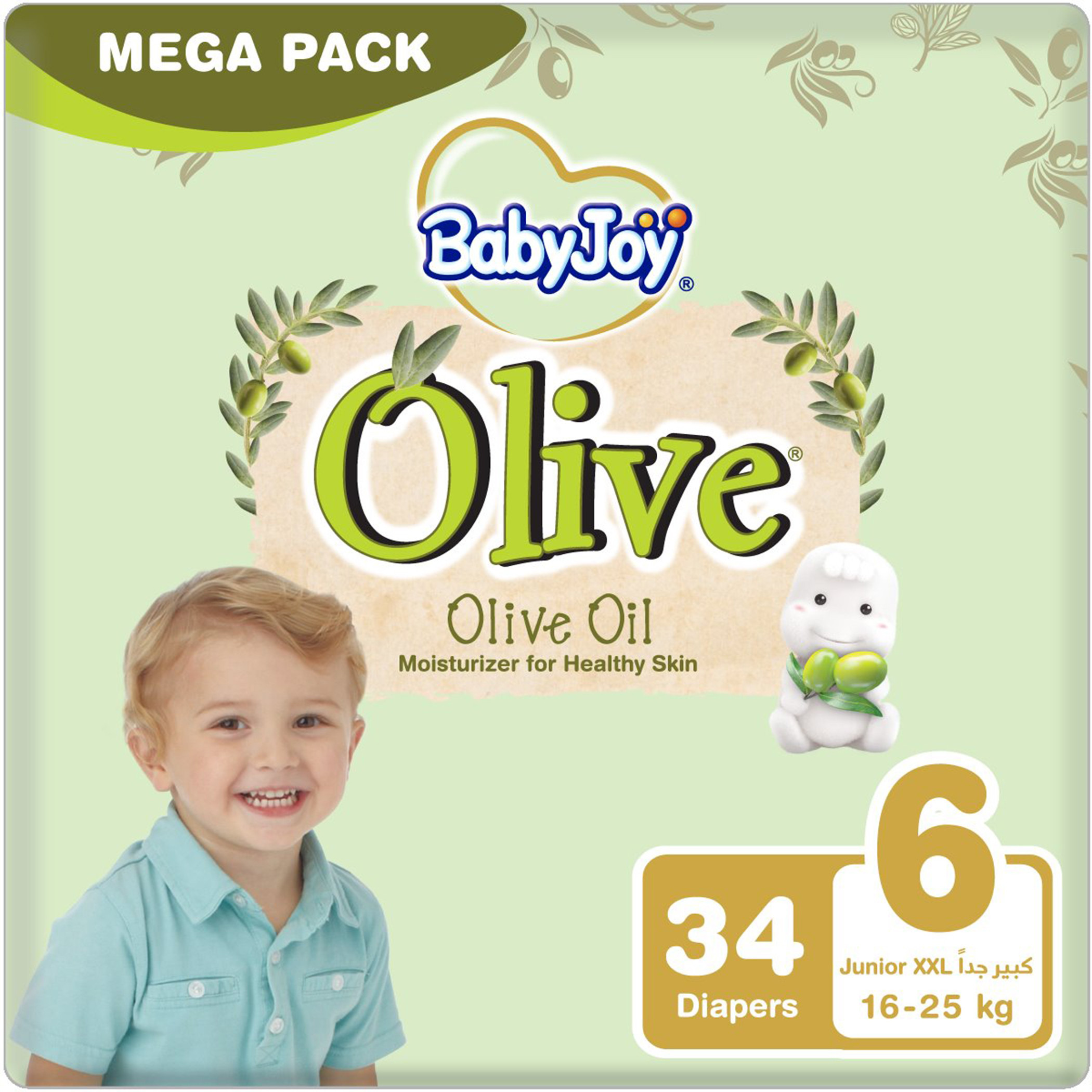 Baby Joy Olive, Size 6, 34-Diapers Pack - 16-25 kgs-baby-diapering-diapers-image-1