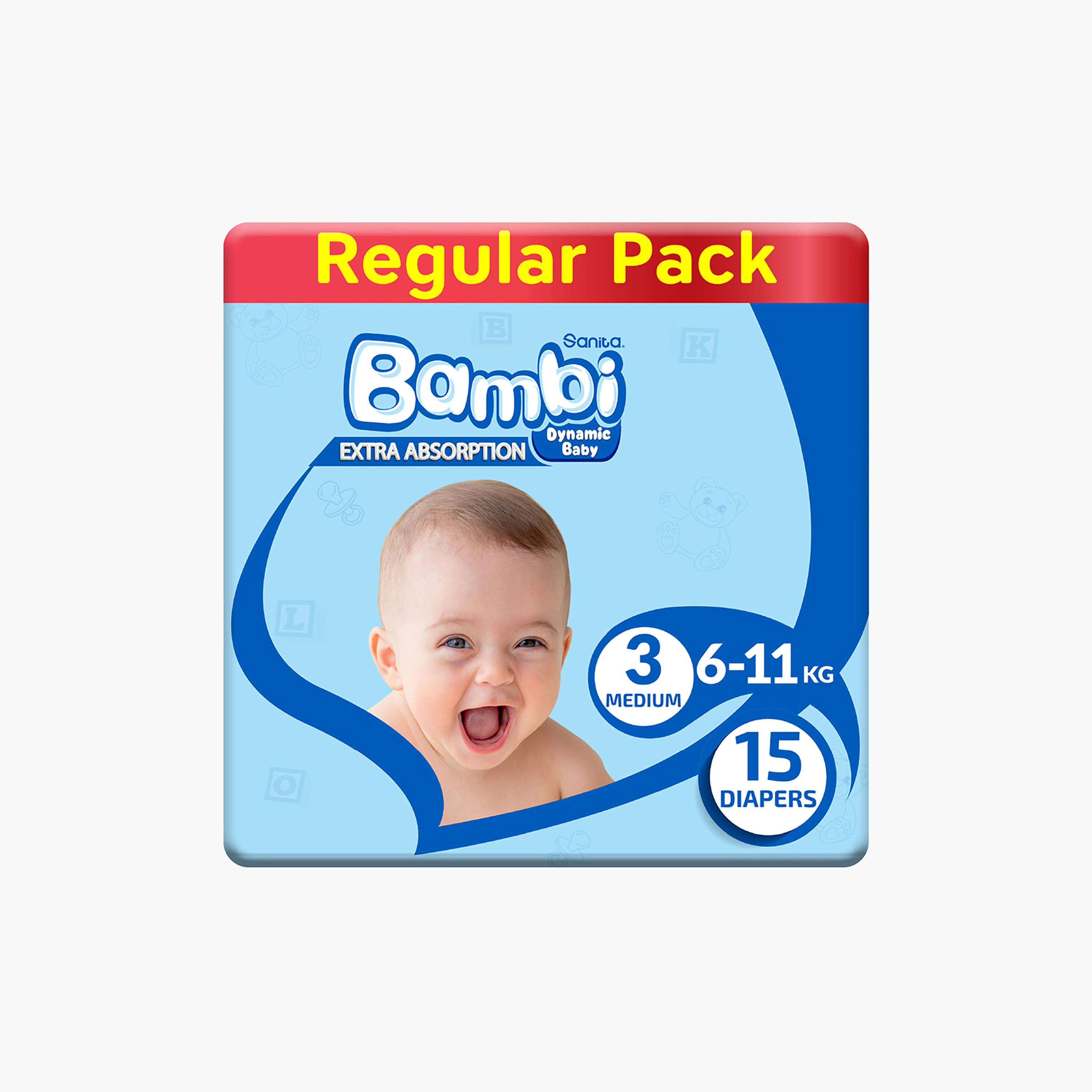 Bambi Size 3, 15-Diapers Pack - 6-11 kgs-baby-diapering-diapers-image-1