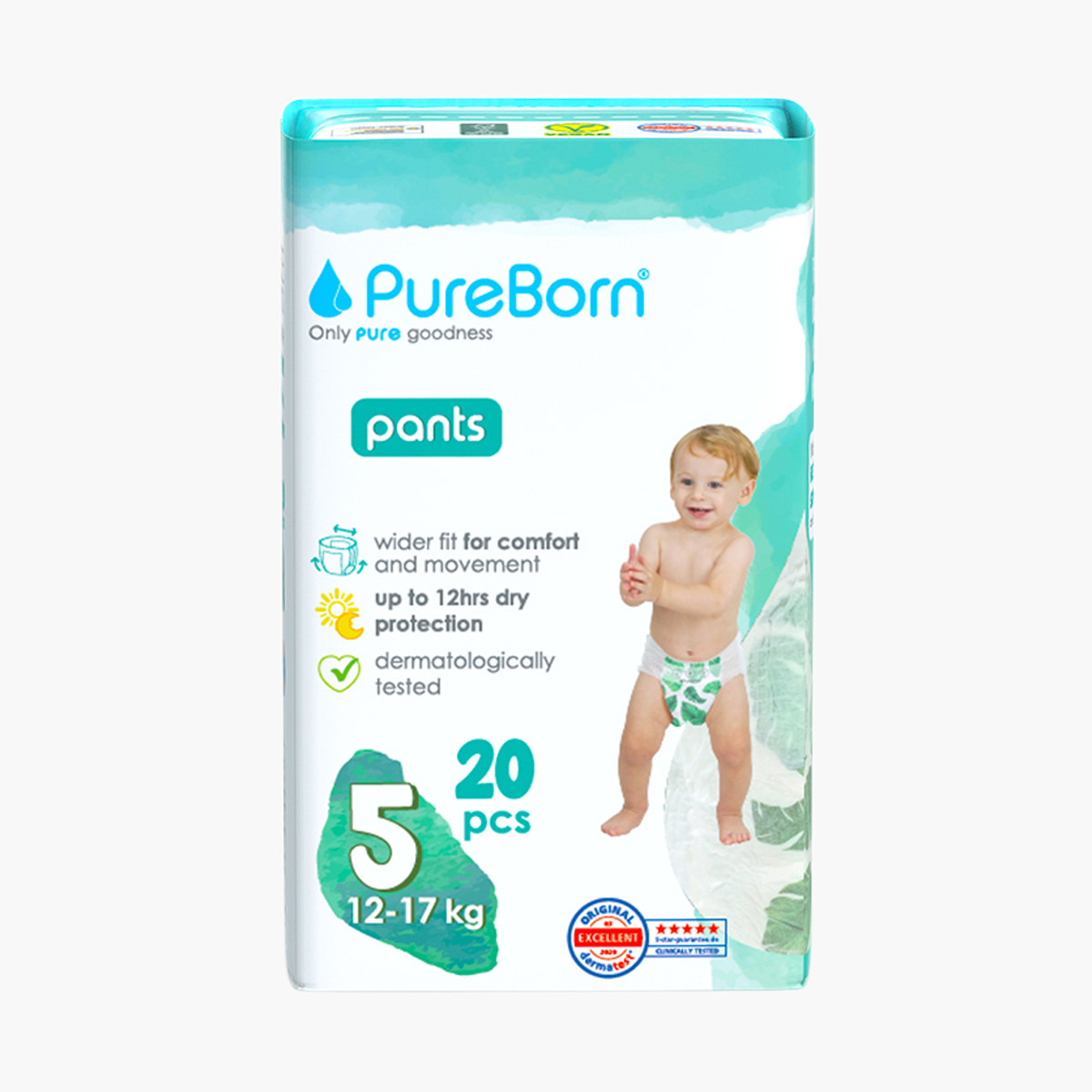 عبوة حفّاضات بانتس متنوعة 20 قطعة مقاس 5 - 12-17 كجم من بيوربورن-baby-diapering-diapers-image-1