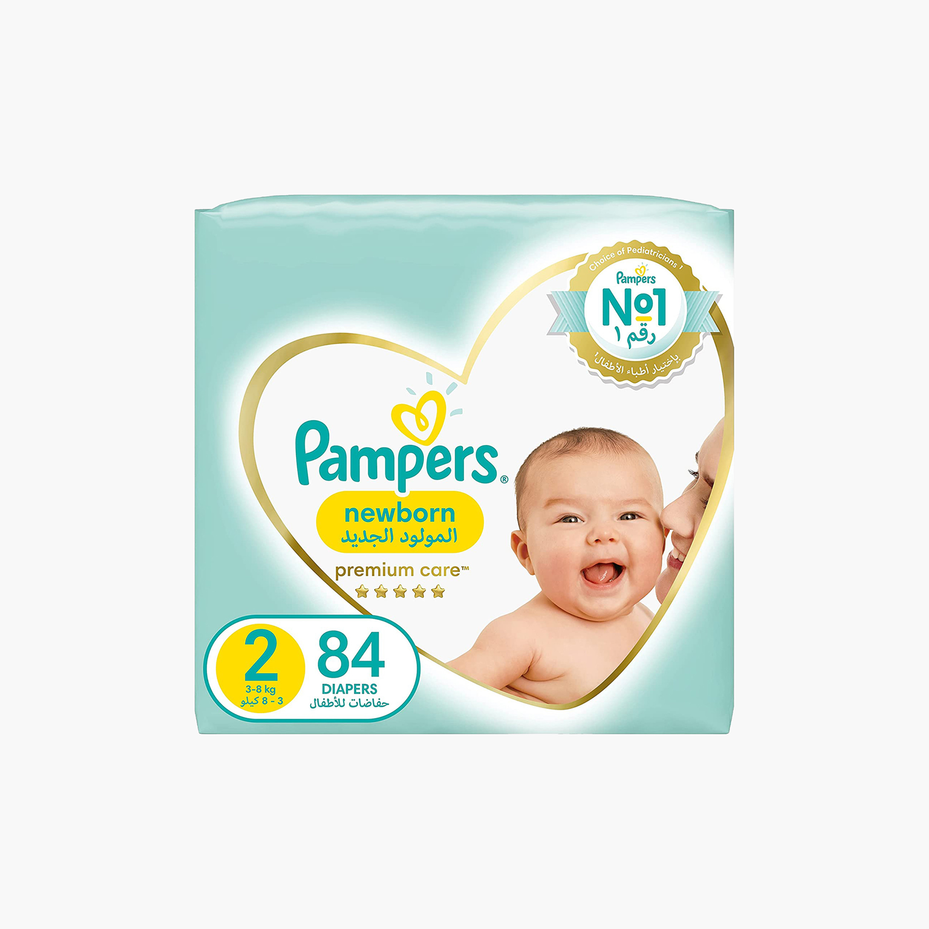 Pampers Premium Care Size 2 Newborn, 84-Diapers Jumbo Pack - 3-8 kg-baby-diapering-diapers-image-1