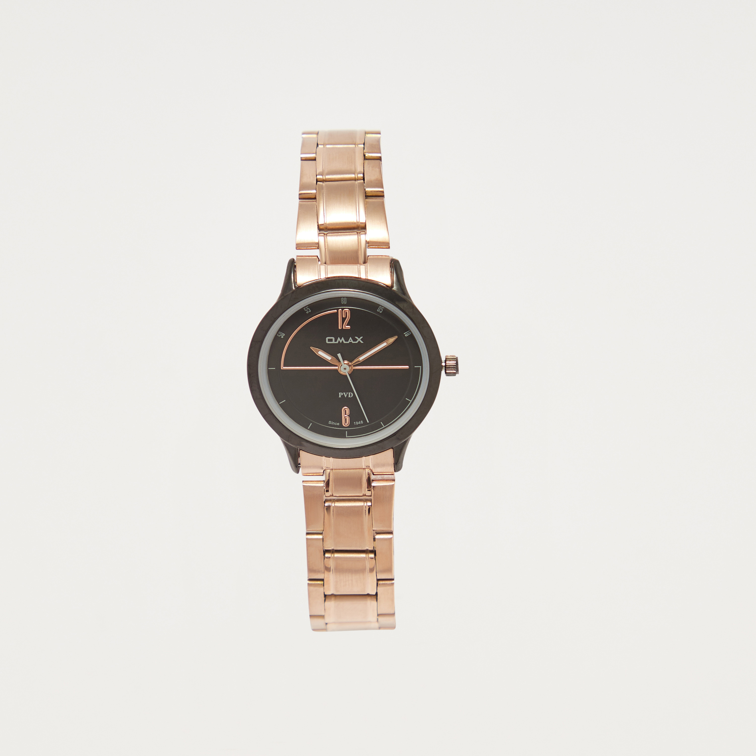 ساعة يد تناظرية ذهبية وردية للنساء من أوماكس-women-watchesandjewellery-watches-image-1