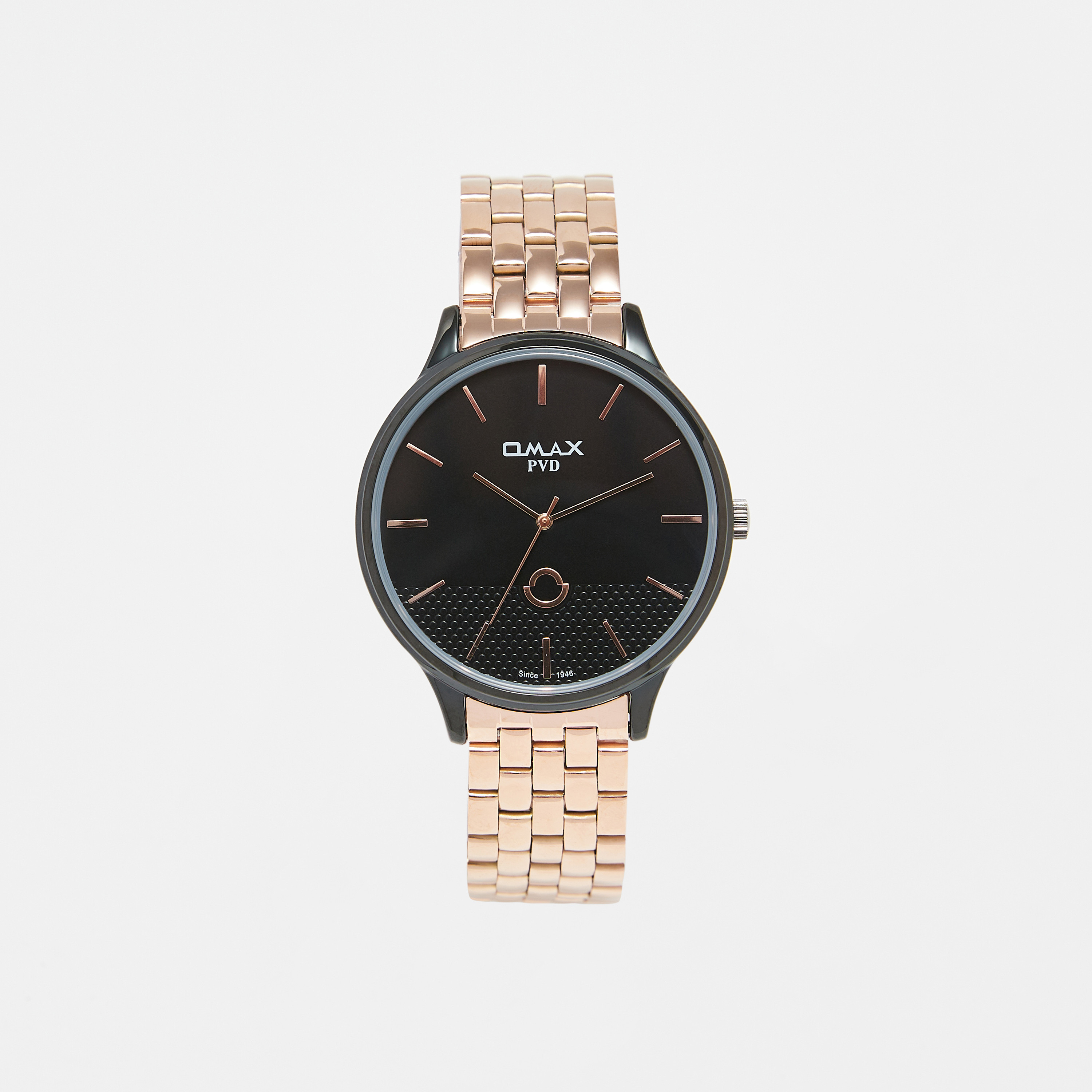 ساعة يد تناظرية ذهبية وردية للرجال من أوماكس-men-watchesandjewellery-watches-image-1