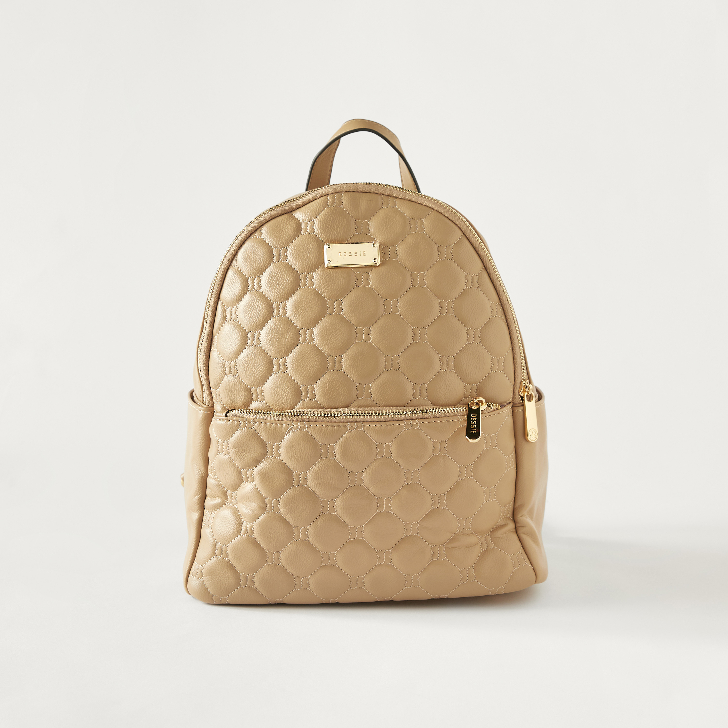 Shop Bessie London Quilted Backpack with Adjustable Straps