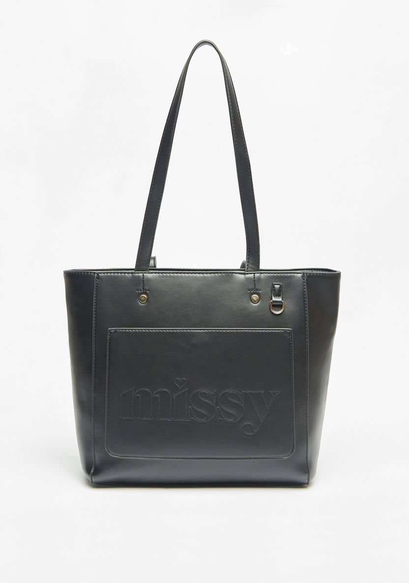 Missy Solid Tote Bag with Handles and Zip Closure-Women%27s Handbags-image-0