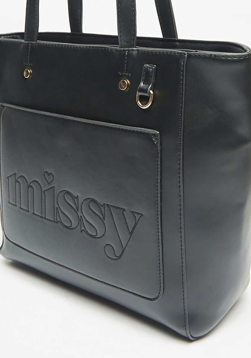 Missy Solid Tote Bag with Handles and Zip Closure-Women%27s Handbags-image-2