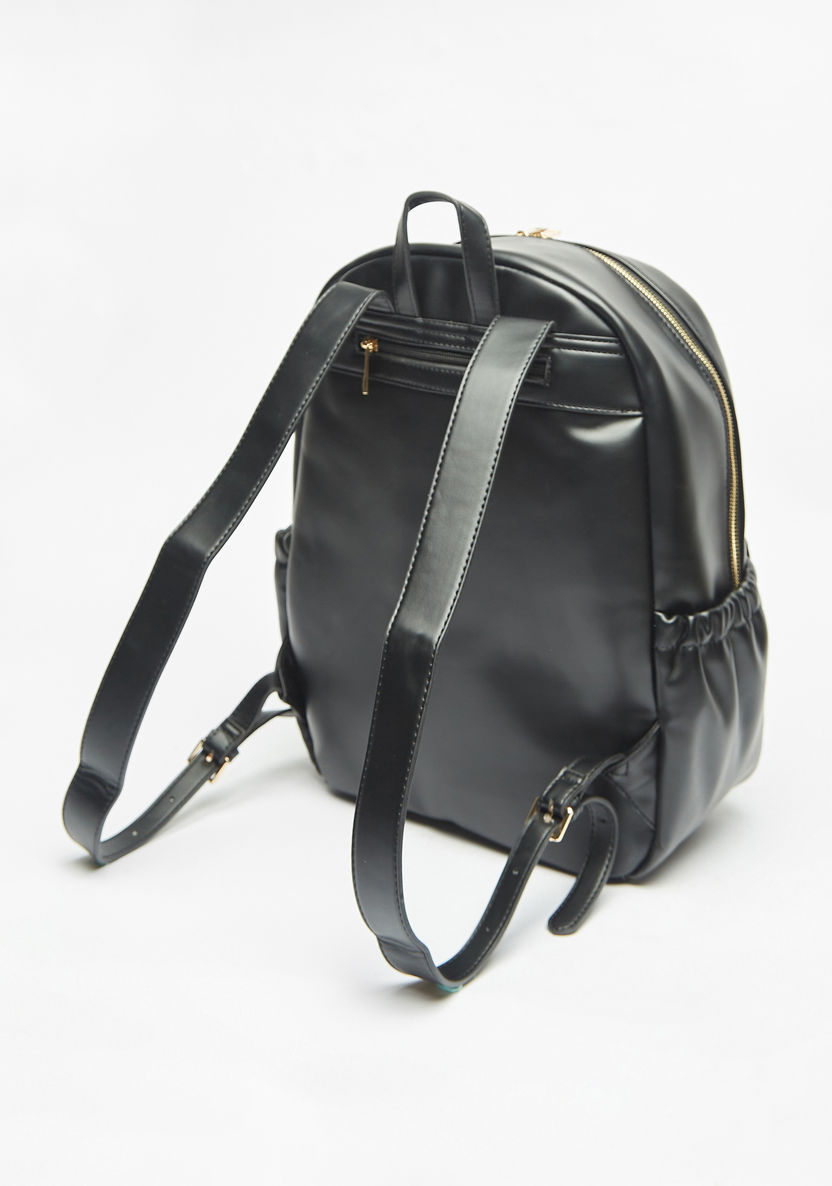 Missy Solid Backpack with Adjustable Straps and Zip Closure-Women%27s Backpacks-image-1