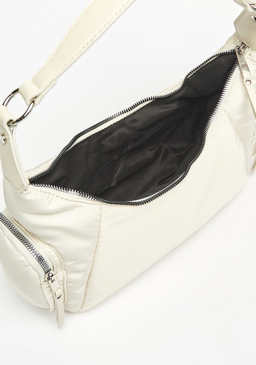 Missy Solid Shoulder Bag with Strap Handle and Zip Closure-Women%27s Handbags-image-3