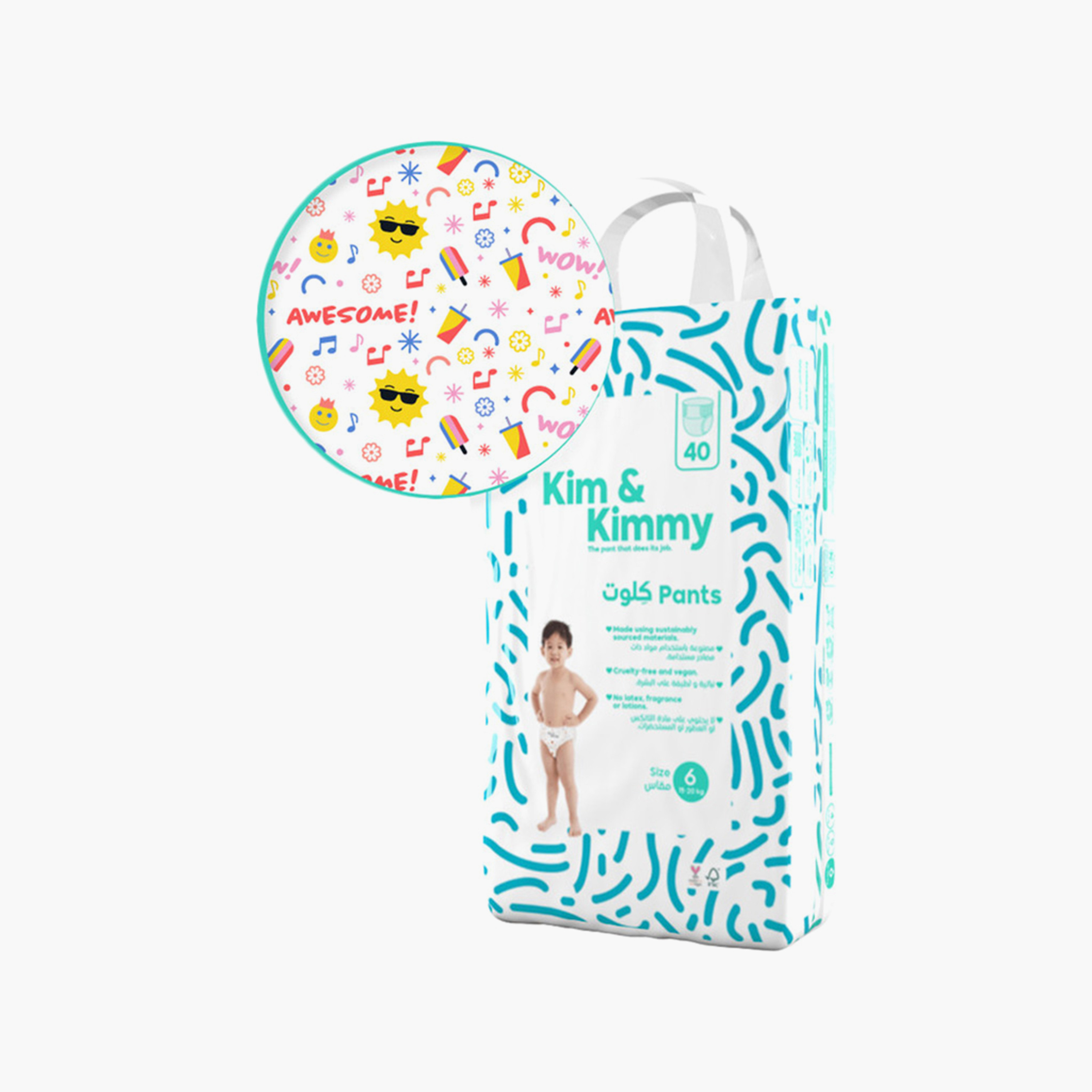 Kim & Kimmy - Size 6 Pants  15-20kg qty 40 - Summer Icons-baby-diapering-diapers-image-1
