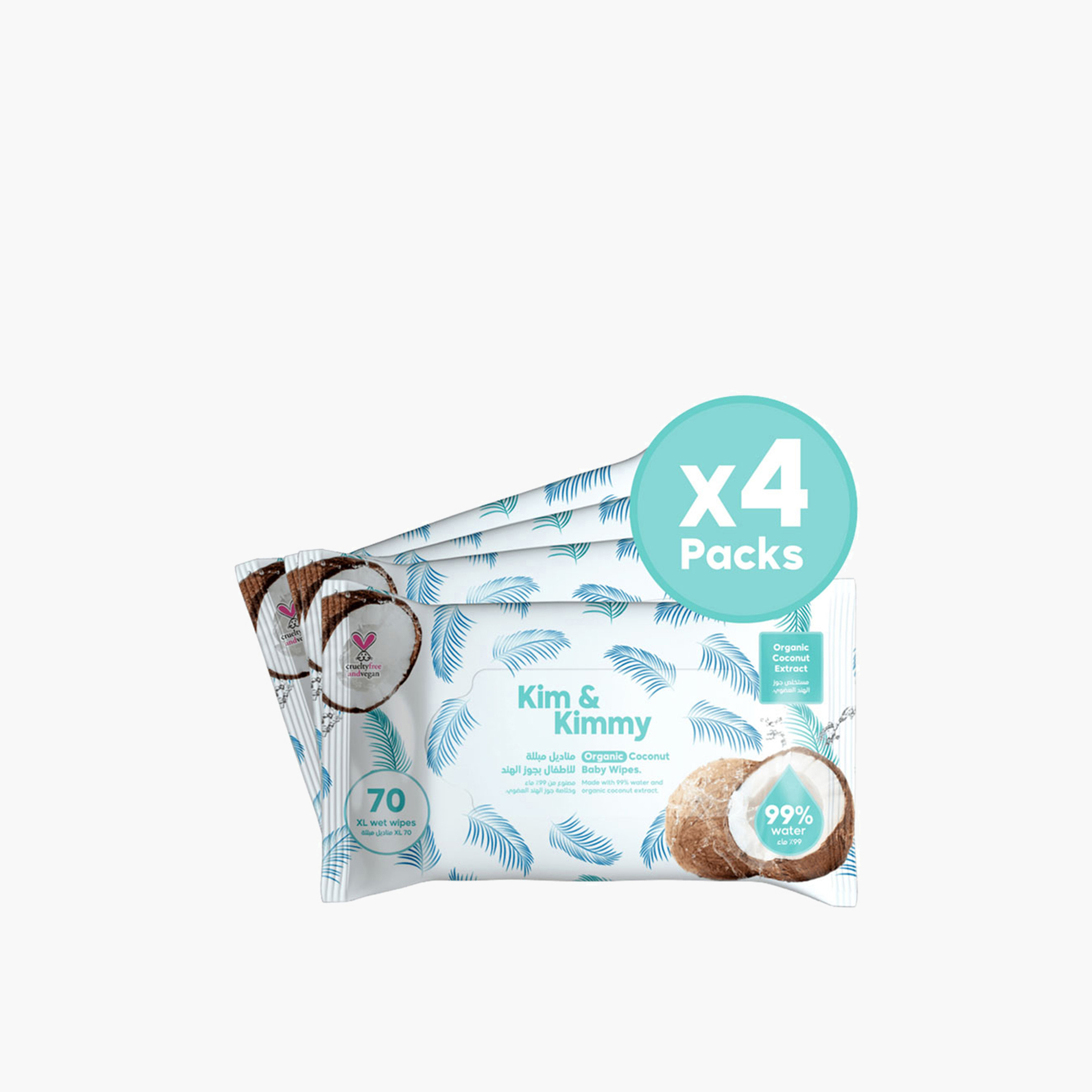 Kim & Kimmy - Organic Coconut Water Wipes Qty 70 x 4-baby-bathandcare-wipes-image-1