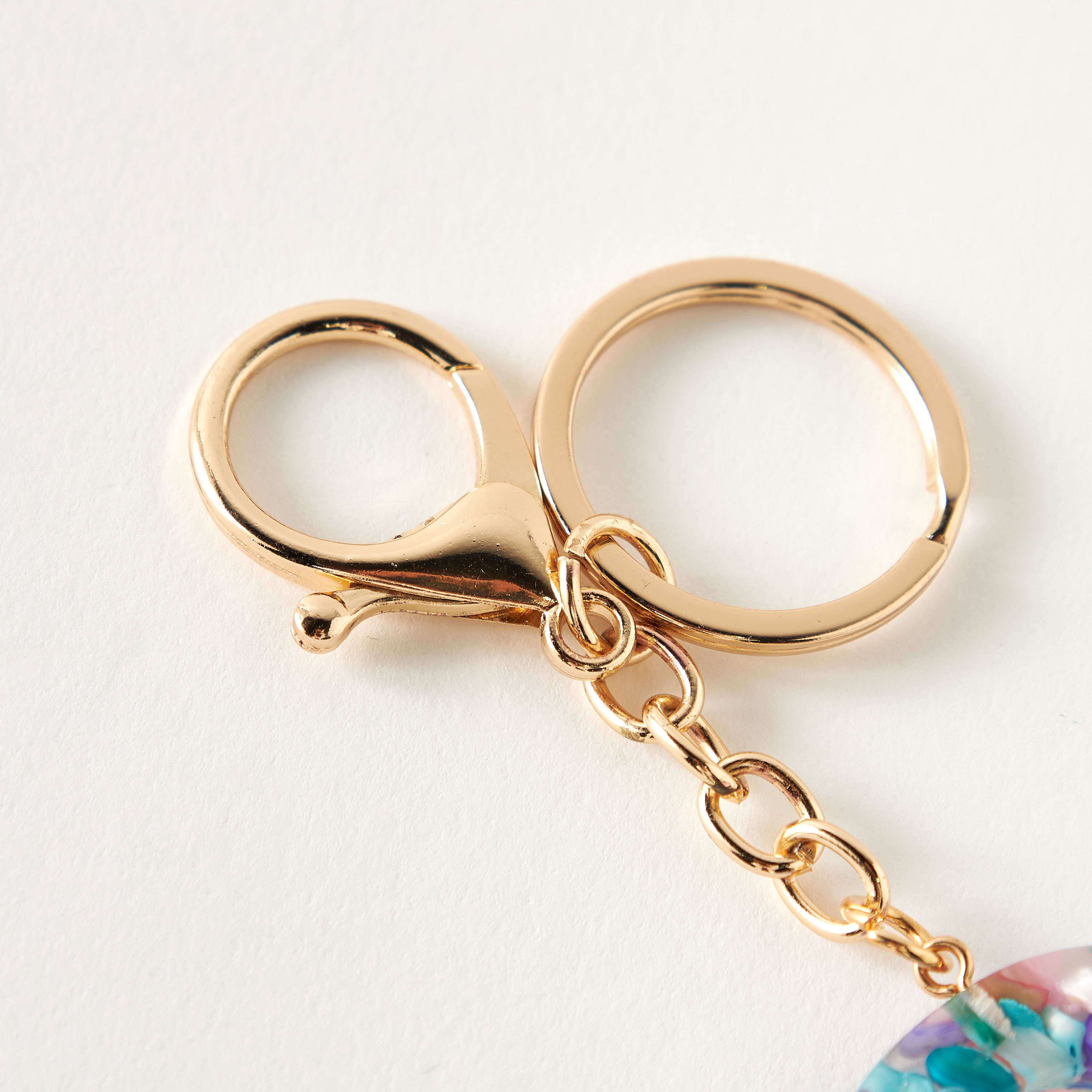 Metallic Hooked Keychain with Initial S-girls-accessories-keyringsandbagcharms-image-3