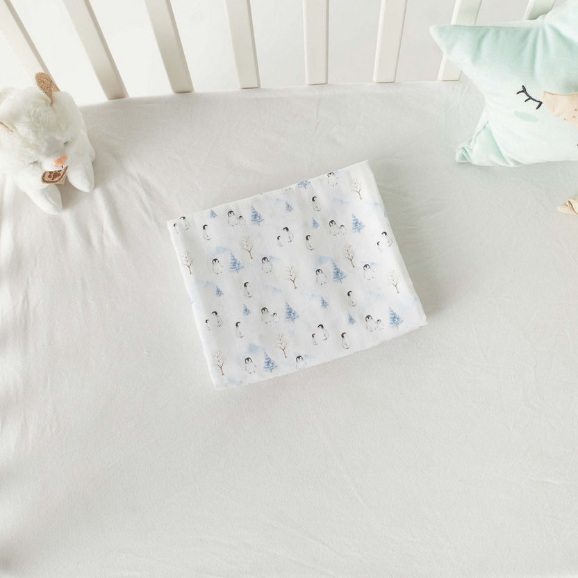 Giggles Printed Bamboo Muslin Swaddle Blanket - 120x120 cm-Swaddles and Sleeping Bags-image-3