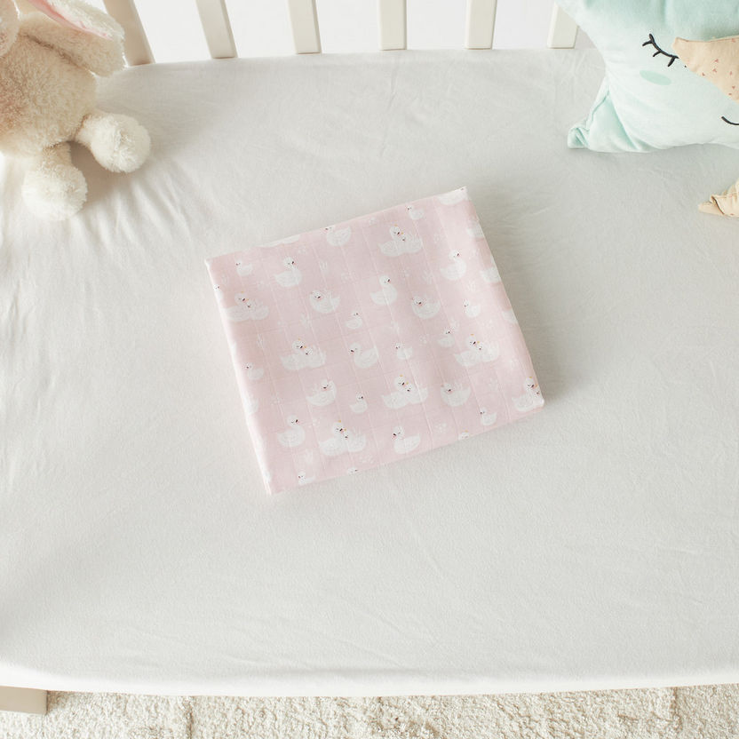 Giggles All-Over Print Bamboo Muslin Swaddle Blanket - 120x120 cm-Swaddles and Sleeping Bags-image-3