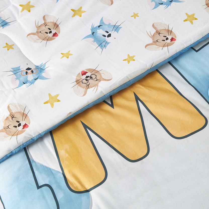 Tom and Jerry Print 3-Piece Comforter Set-Toddler Bedding-image-1