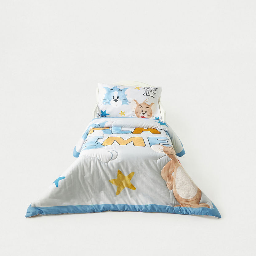 Tom and Jerry Print 3-Piece Comforter Set-Toddler Bedding-image-6